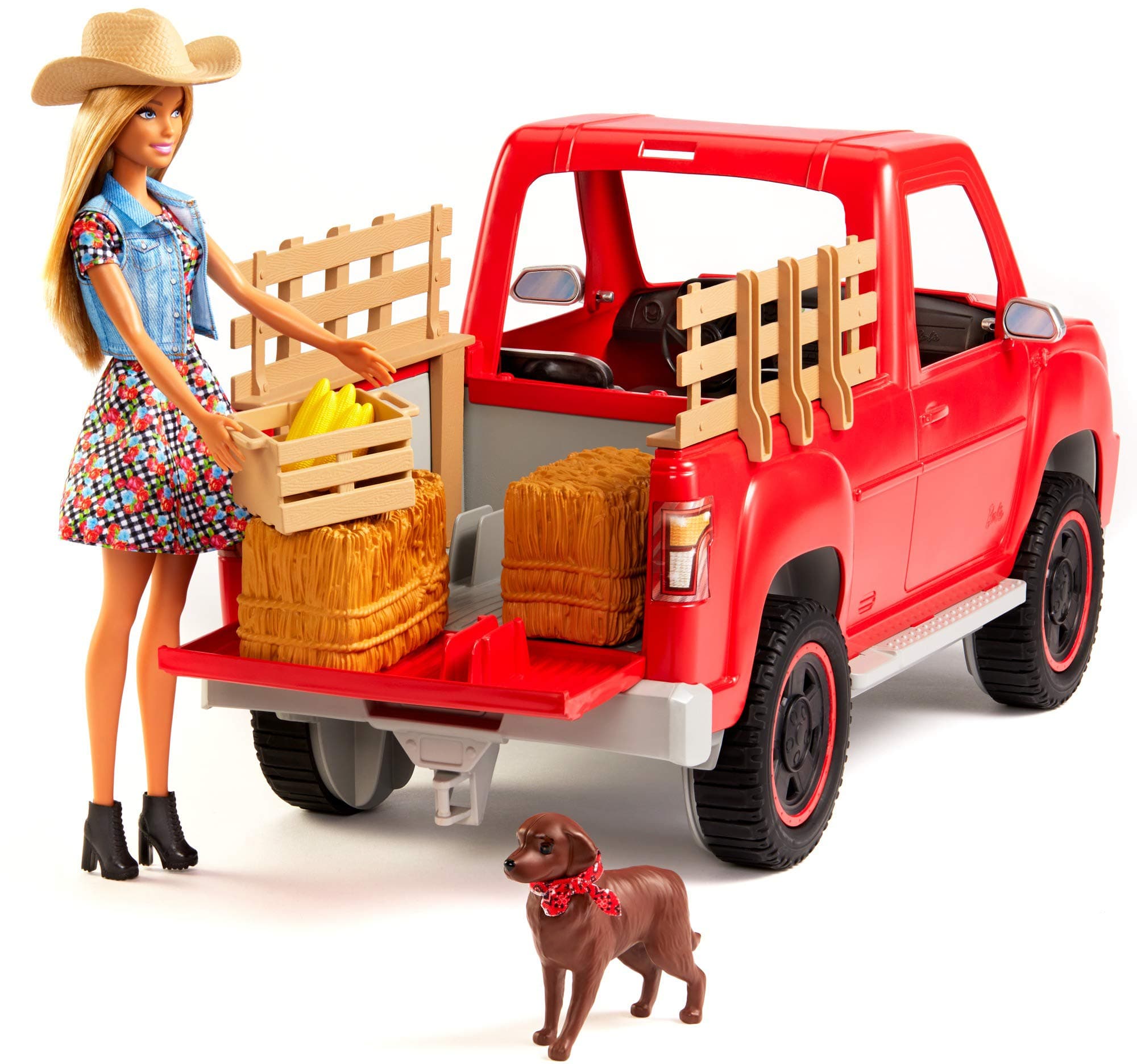 ​Barbie Sweet Orchard Farm Truck and Doll with Pet Dog, Hay and Crate of Corn, Gift for 3 to 8 Year Olds​