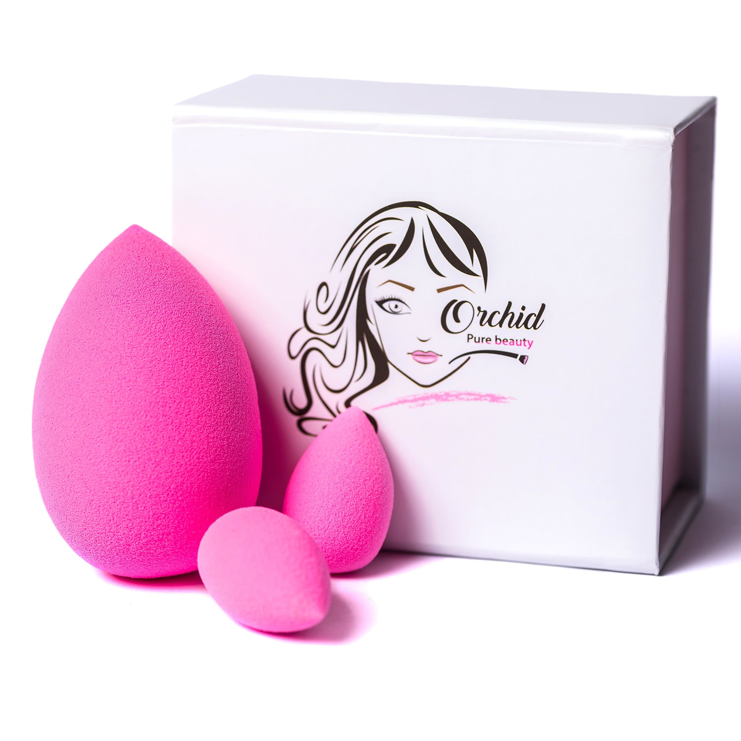 Beauty Makeup Blender Set - Full coverage complexion every time - Set of 3 luxury make up sponges - Perfecting all your real makeup techniques