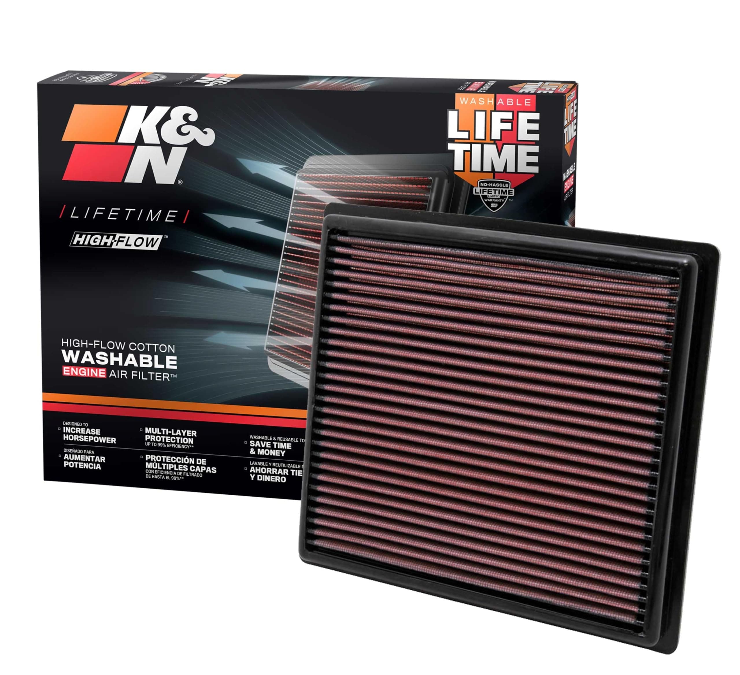 Engine Air Filter: High Performance Washable Replacement Filter: Compatible 2010-2021 Toyota/Lexus/Mitsubishi (Highlander, RAV4, Sienna, Avalon, Camry, ES 350, NX300, Rx350, L200, Triton) 33-2443