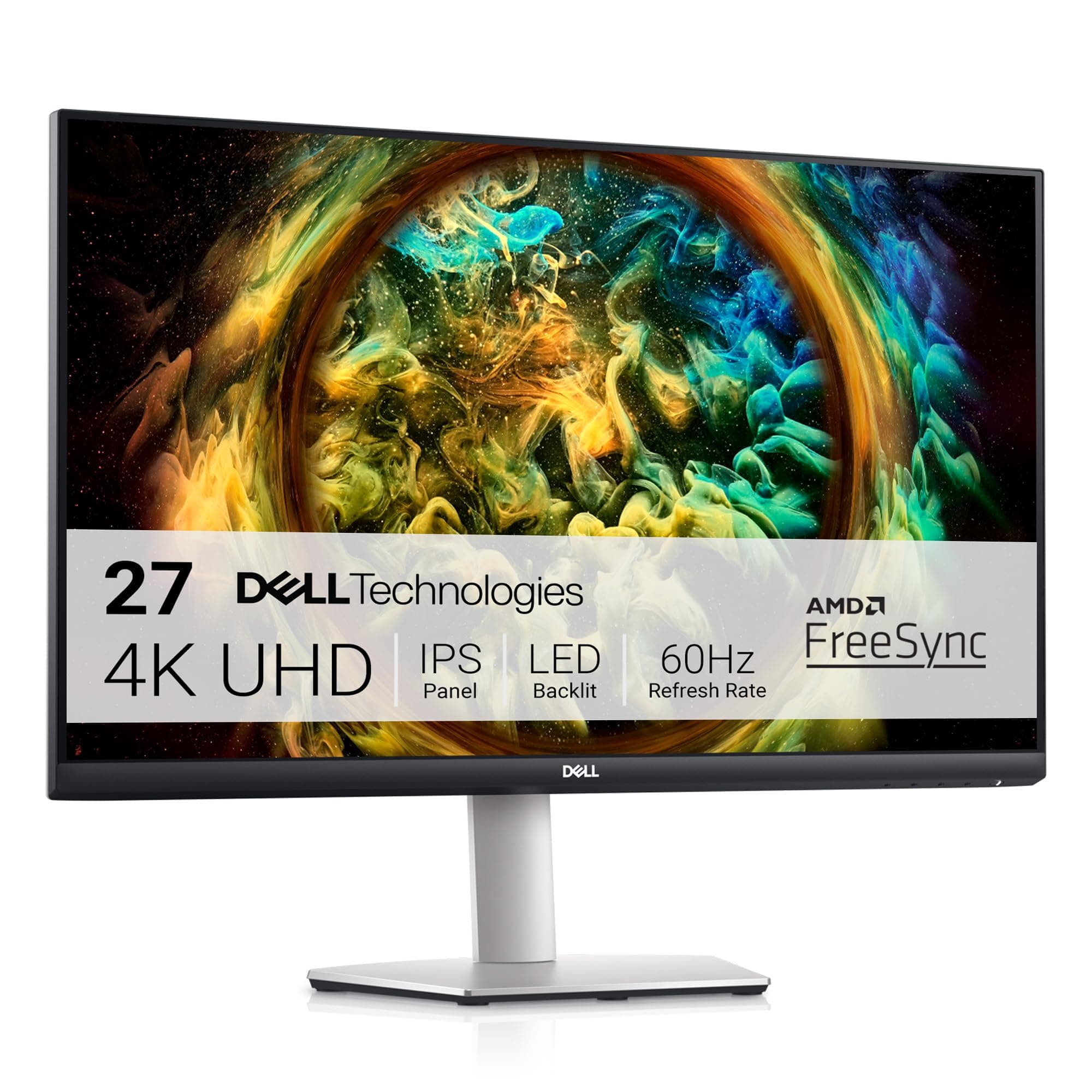 S2721QS 27 Inch (68.5cm) 4K UHD (3840 x 2160) Pixels IPS Ultra-Thin Bezel Monitor, AMD FreeSync (HDMI, DisplayPort), VESA Certified, Silver