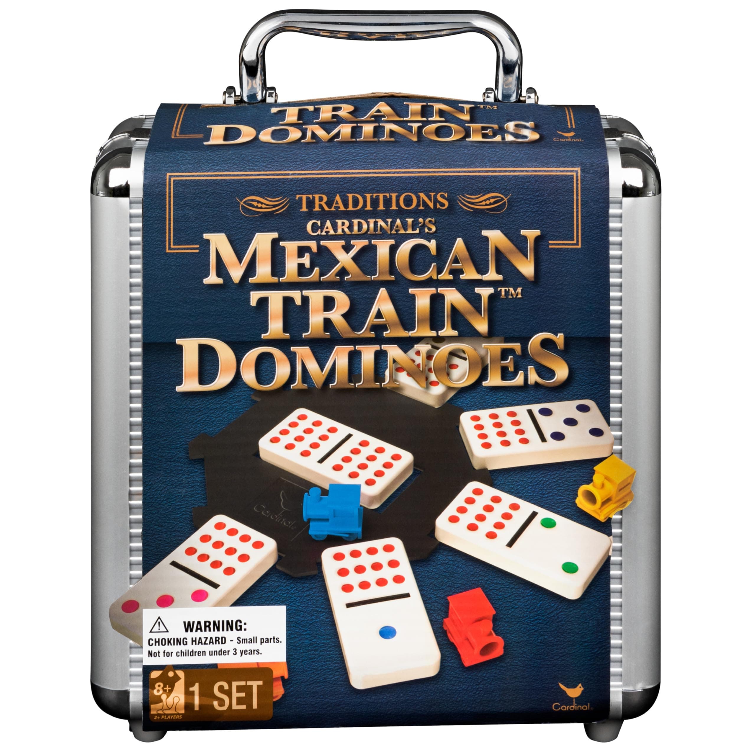 Cardinal Industries Mexican Train Domino Game in an Aluminum Case