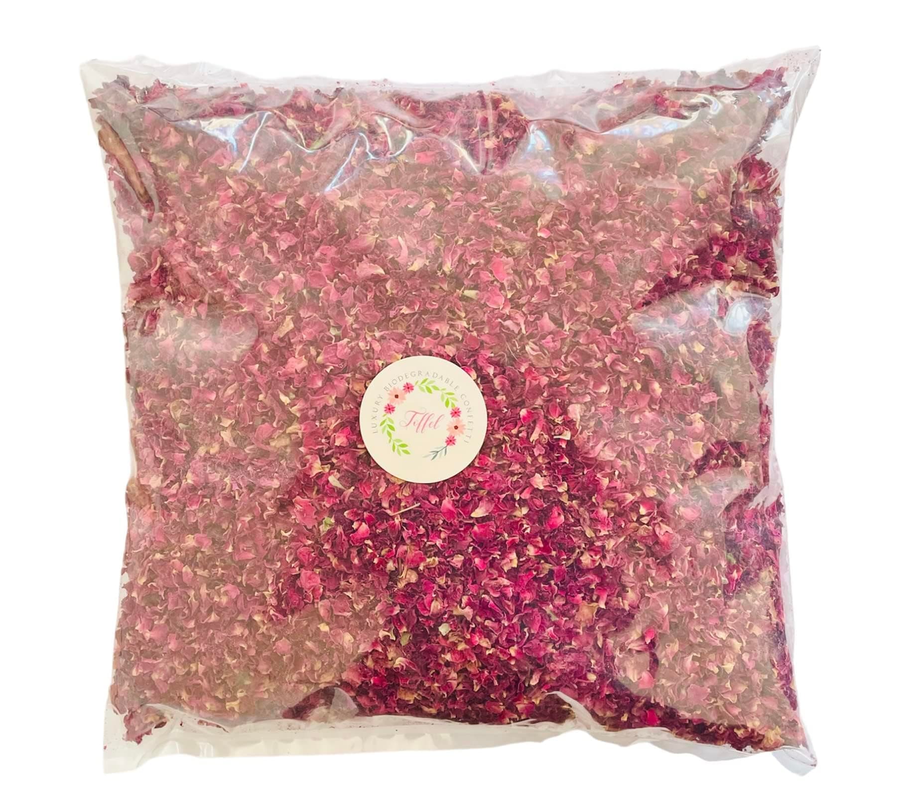 TOFFELTOFFEL Wedding Confetti Ecofriendly Biodegradable | Large Packs 250g, 50 Guests | Dried Rose Petals, 100% Natural Confetti | Potpourri, candle making, Party Supplies, Decorations (2x Large Red)