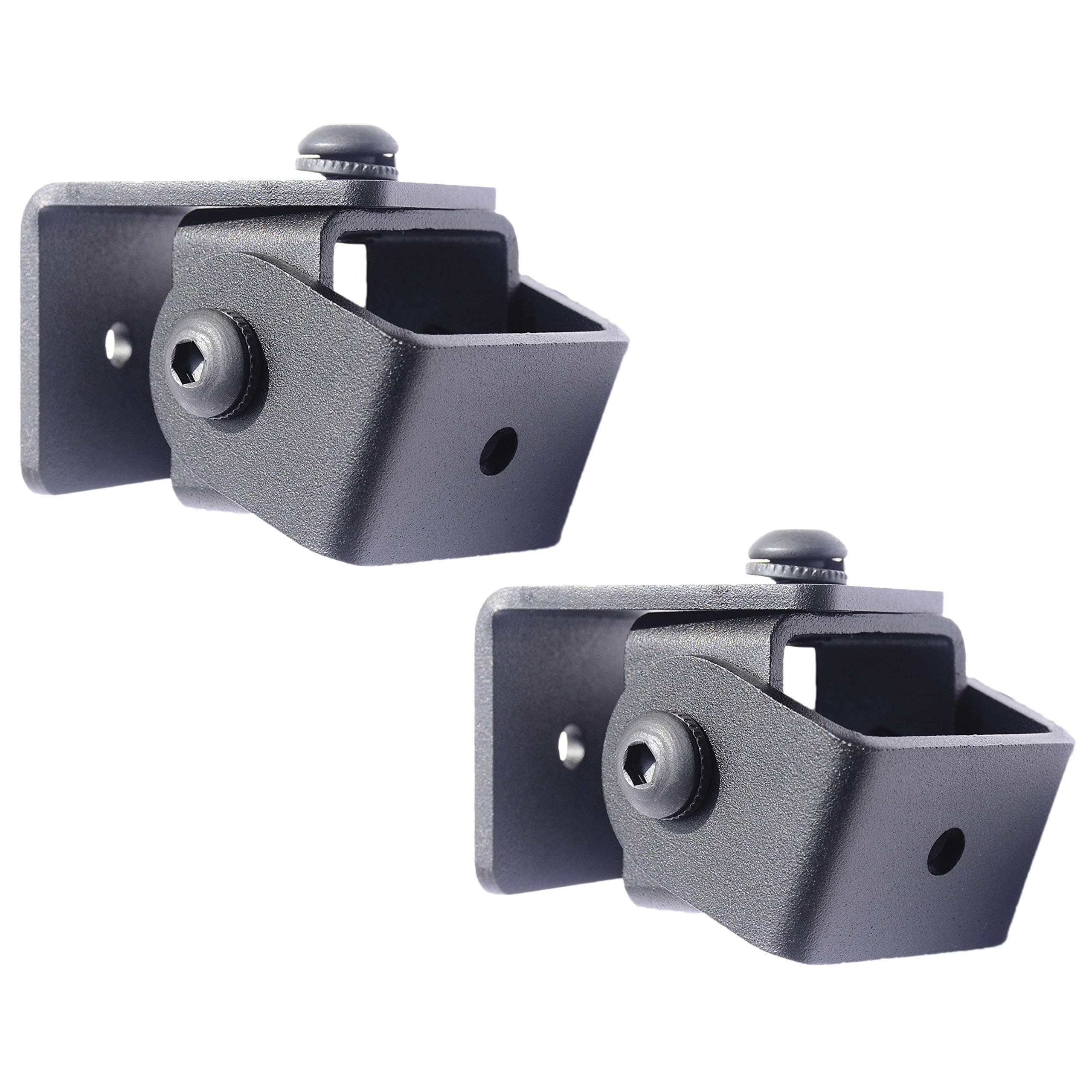 SAFWE® - SM-02 Speaker Wall Mount Stand - Bracket 2 Nos for 5 mm & 6.35mm (¼ inch) Thread Hole/Keyhole Speakers Universal Speaker Stand (Materiel : Metal/Color : Black)