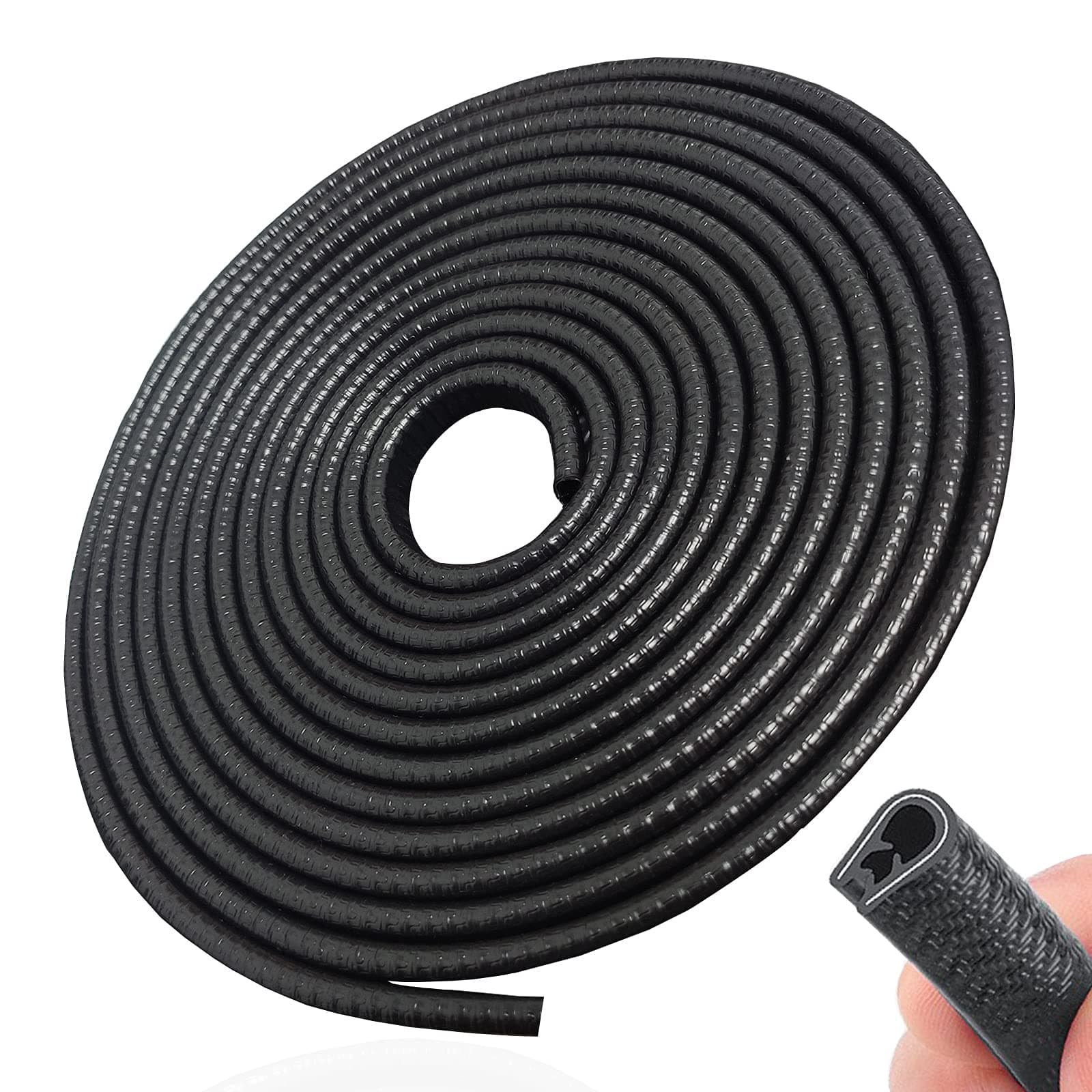 SYOAUTO 4M Car Door Edge Protector Black Car Door Protector Edge Trim No Glue Rubber U Shape for Most Vehicle