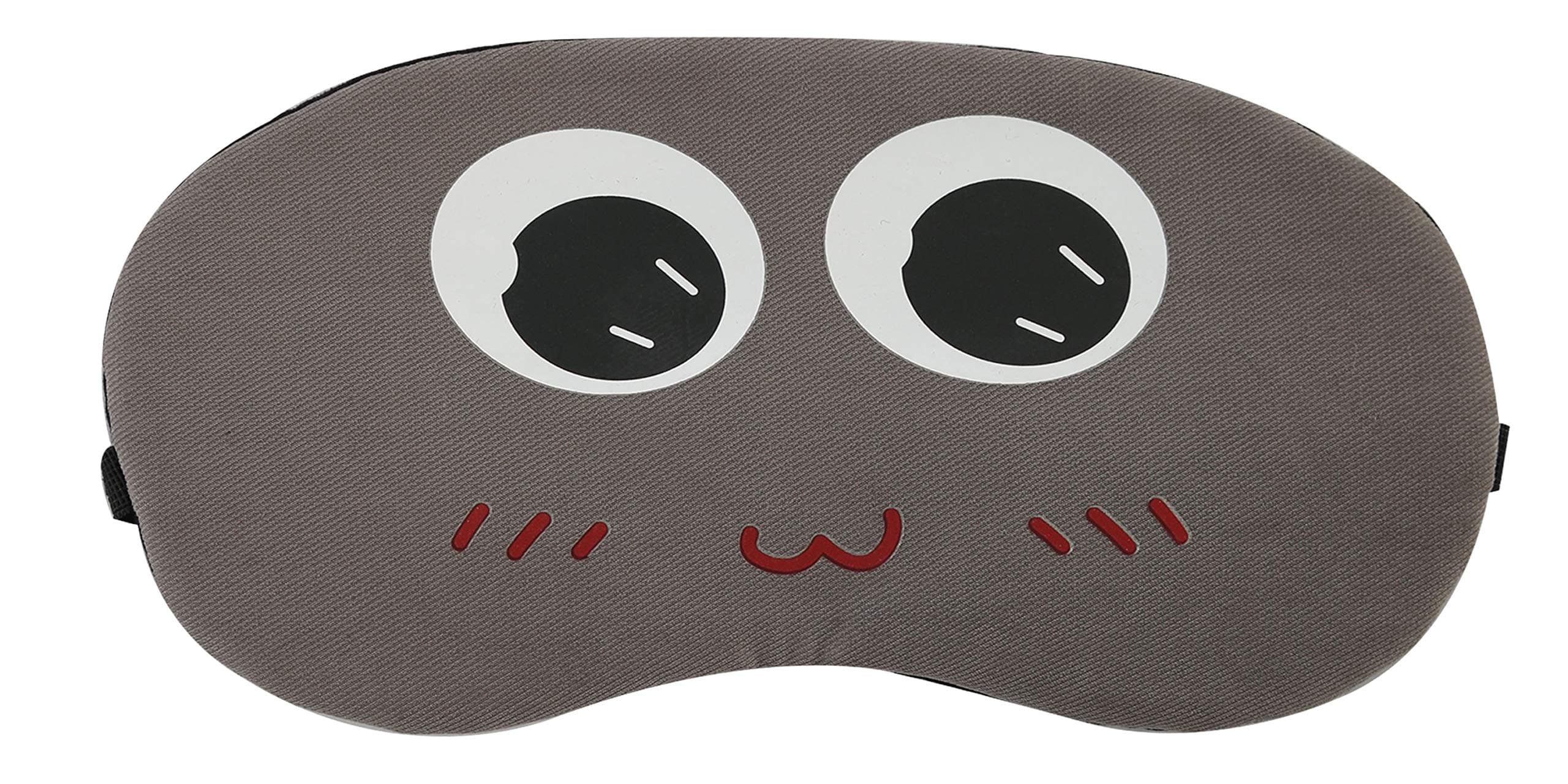 Visual Echoes Cotton Sleep Eye Mask, No Pressure Blindfold With Cooling Gel Insert, For Deep Rest, Contoured Shape And Stretchable Head Strap, Quirky Eyes & Dark Grey Color
