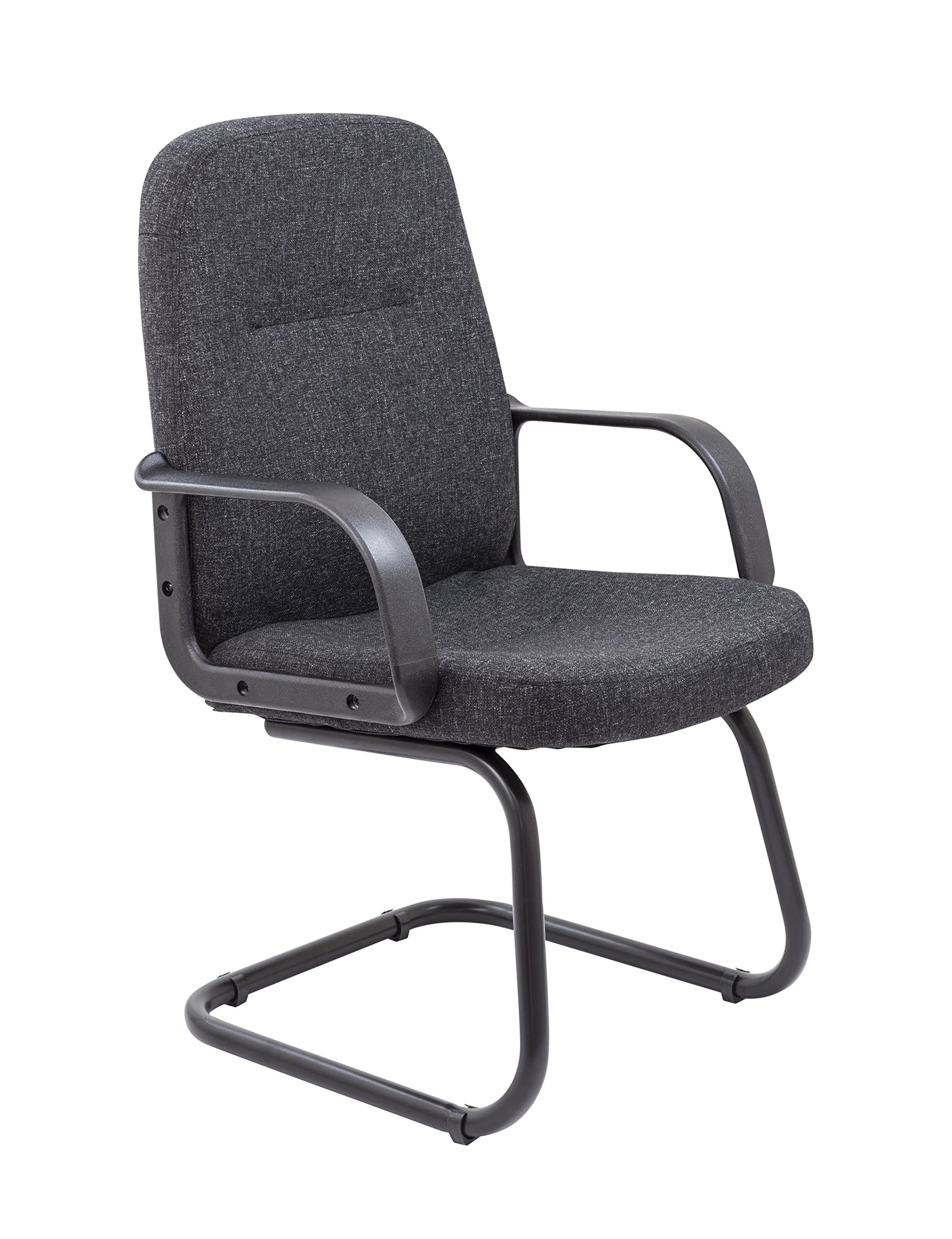 Office Hippo Office Desk Cantilever Chair No Wheels, Home Working, Fabric, Charcoal