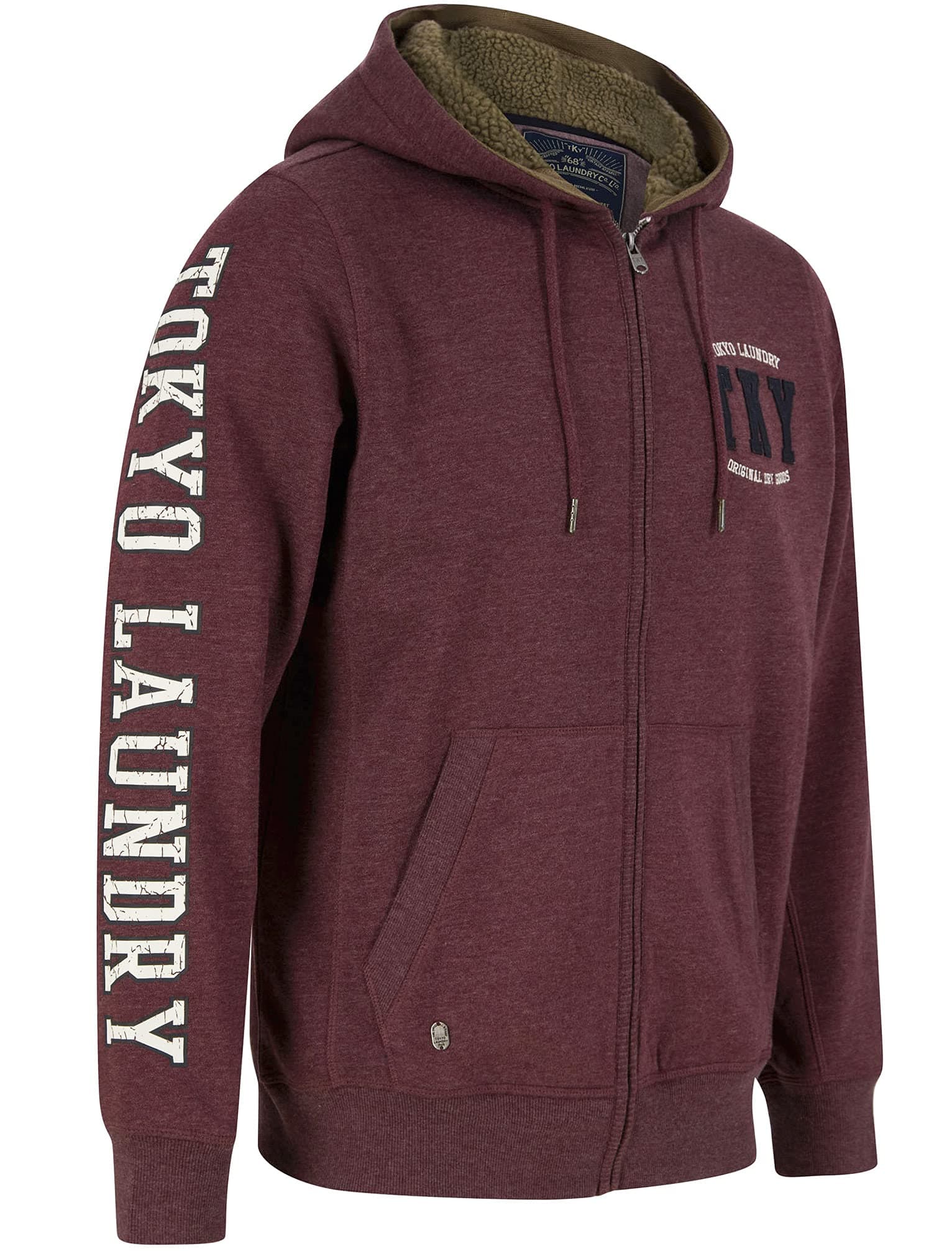 Men's Sirus Zip Through Hoodied Top with Fleece Lined Hood