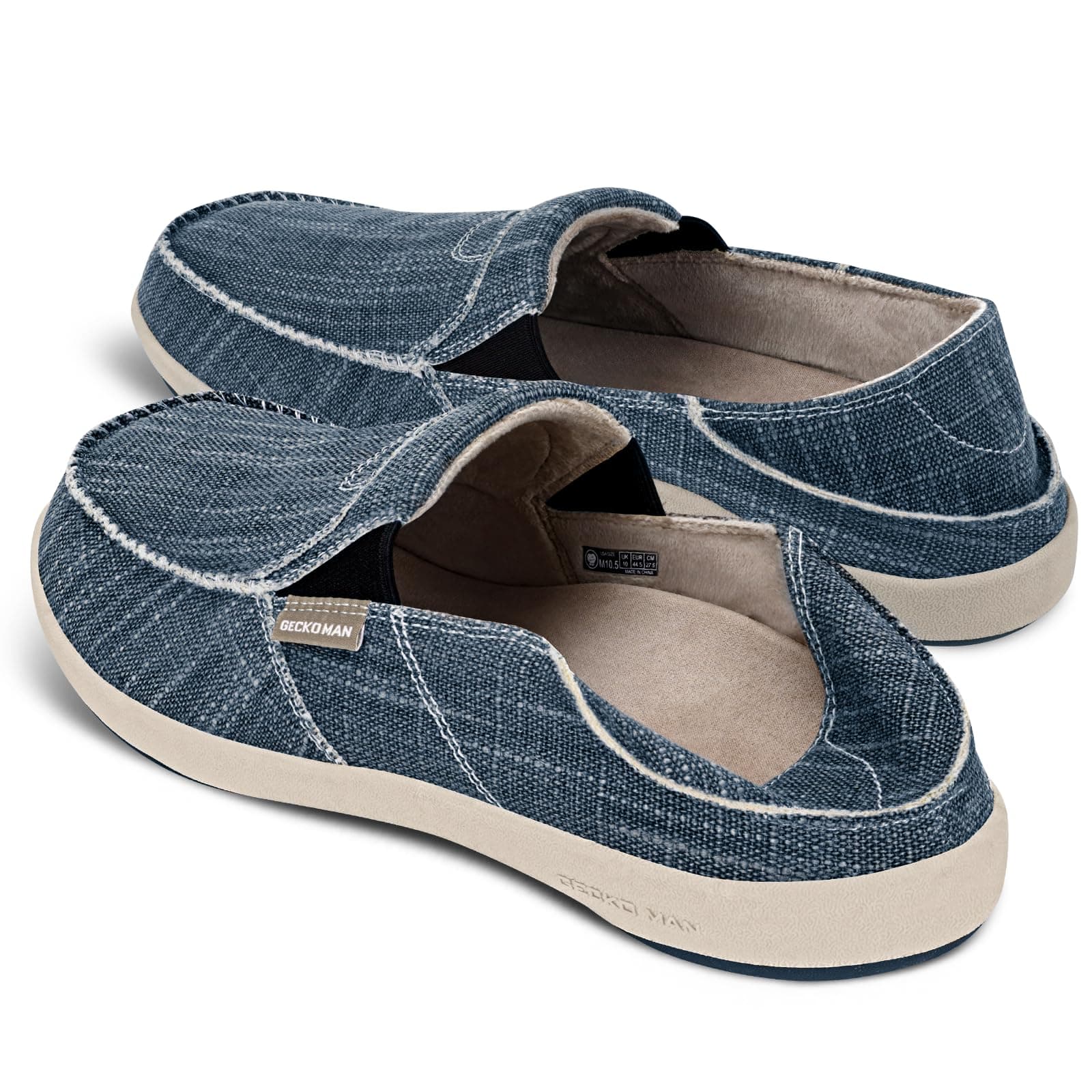 WALK·HERO COMFORT AND SUPPORTMens Slip On Shoes, Mens Boat Shoes with Arch Support, Orthopedic Canvas Loafers for Plantar Fasciitis, Indoor & Outdoor Walking Slippers Shoes for Pain Relief