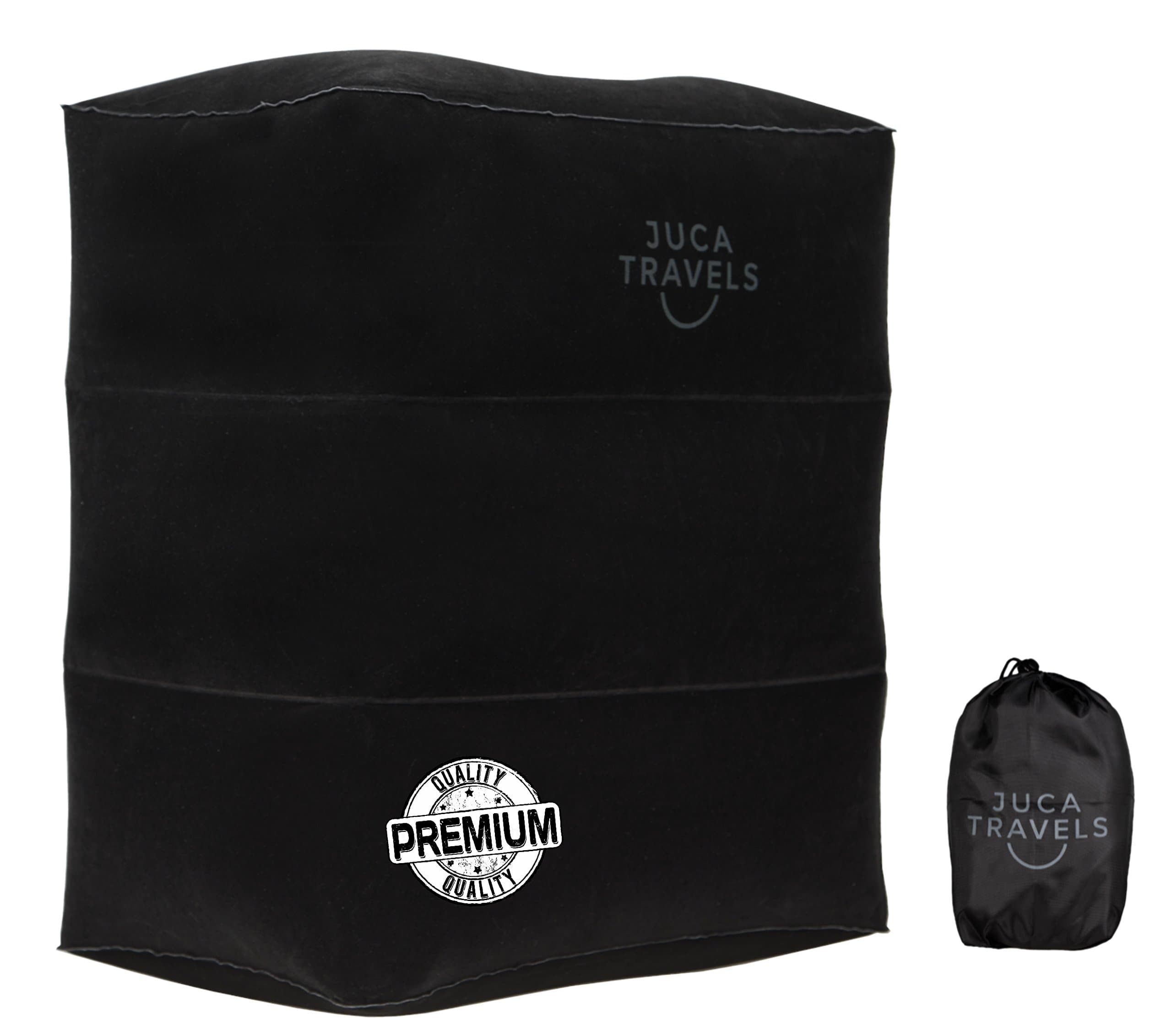 Inflatable Travel Foot Rest Pillow - Travel Bed with Adjustable Heights for Kids During Long Flights. Leg Rest Pillow for Cars,Trains, or Office. Includes Free Travel Activity Cards.