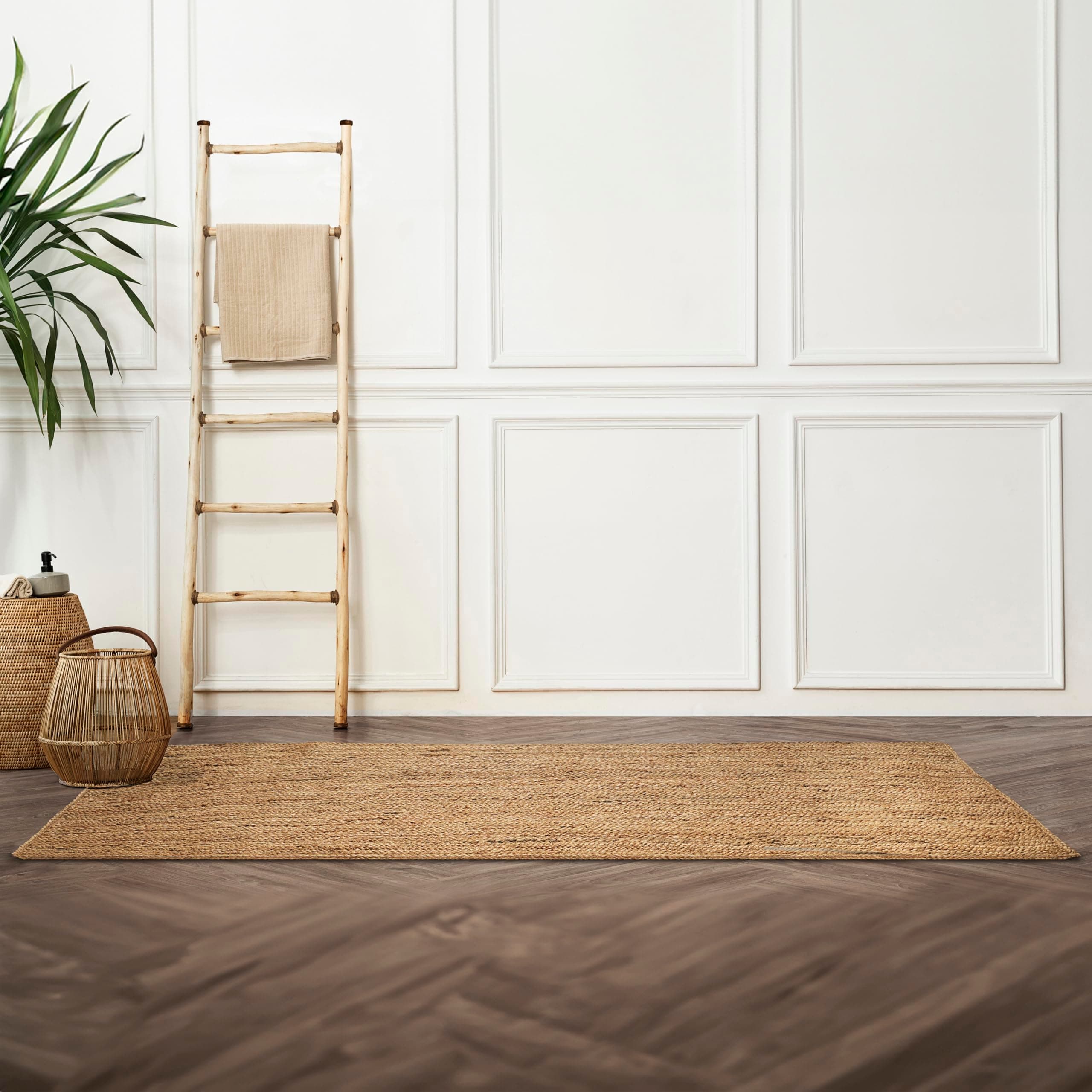 Hand Woven Jute Braided Rug, 2'x6' – Natural, Reversible Boho Entry Area Rugs for Kitchen, Living Room I Farmhouse Indoor Outdoor Decorative Floor Rug, 24x72 Inches