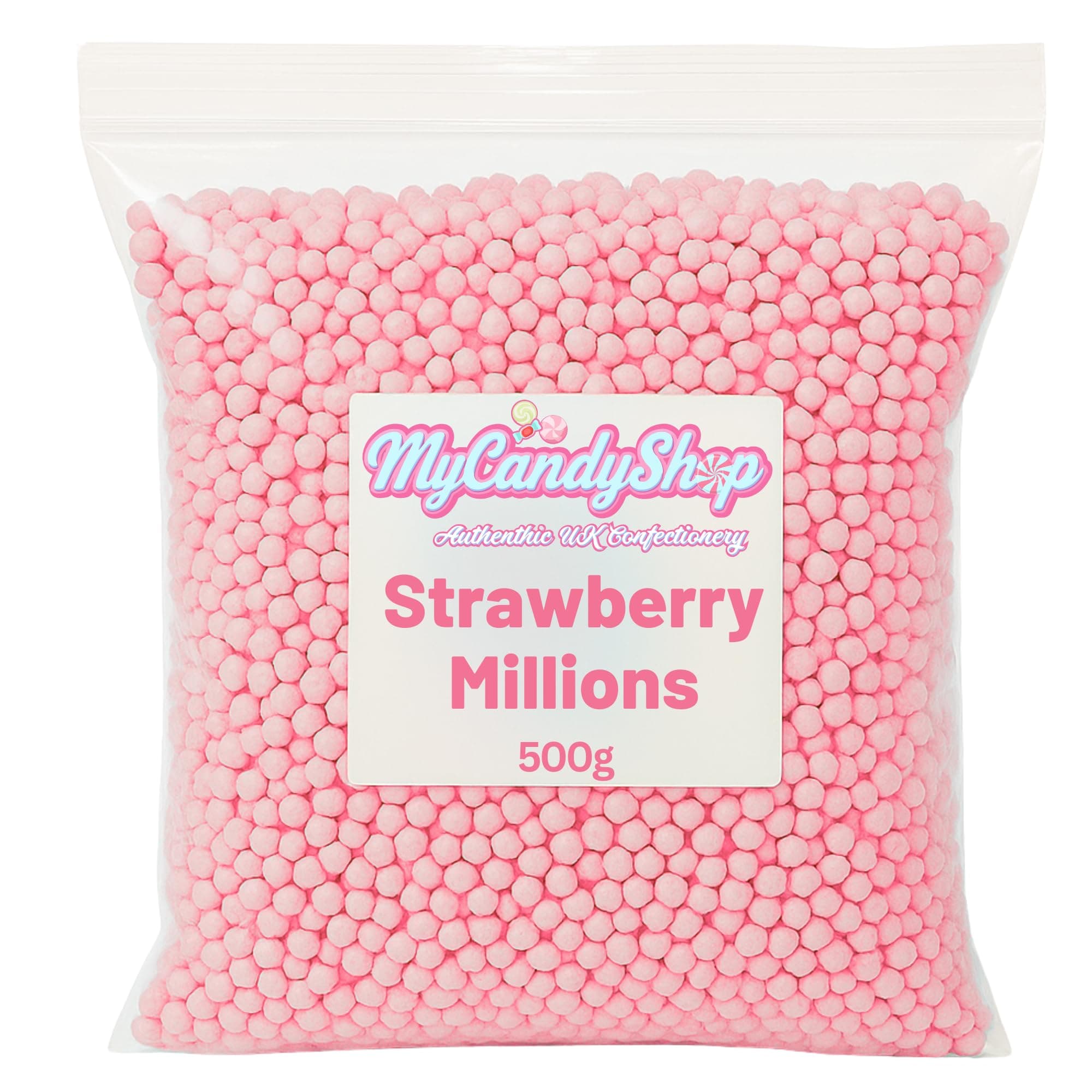 – Millions Sweets 500g - Tiny, Chewy Strawberry Flavoured Treats for Kids and Adults - Vegetarian & Vegan Sweets in Bulk Cheap