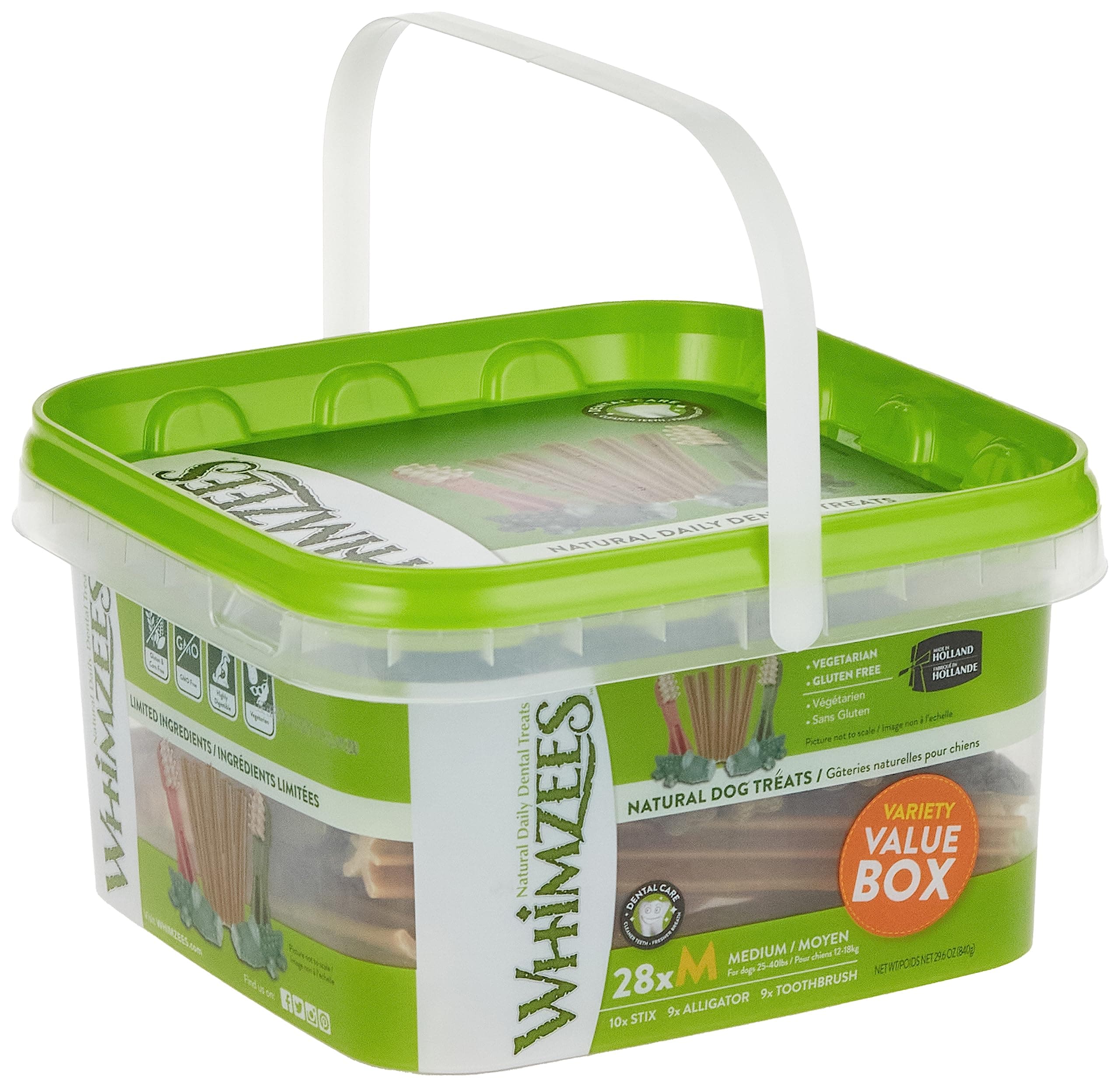 Natural Daily Dental Dog Treats Variety Medium Grade, 840 g, Pack of 28