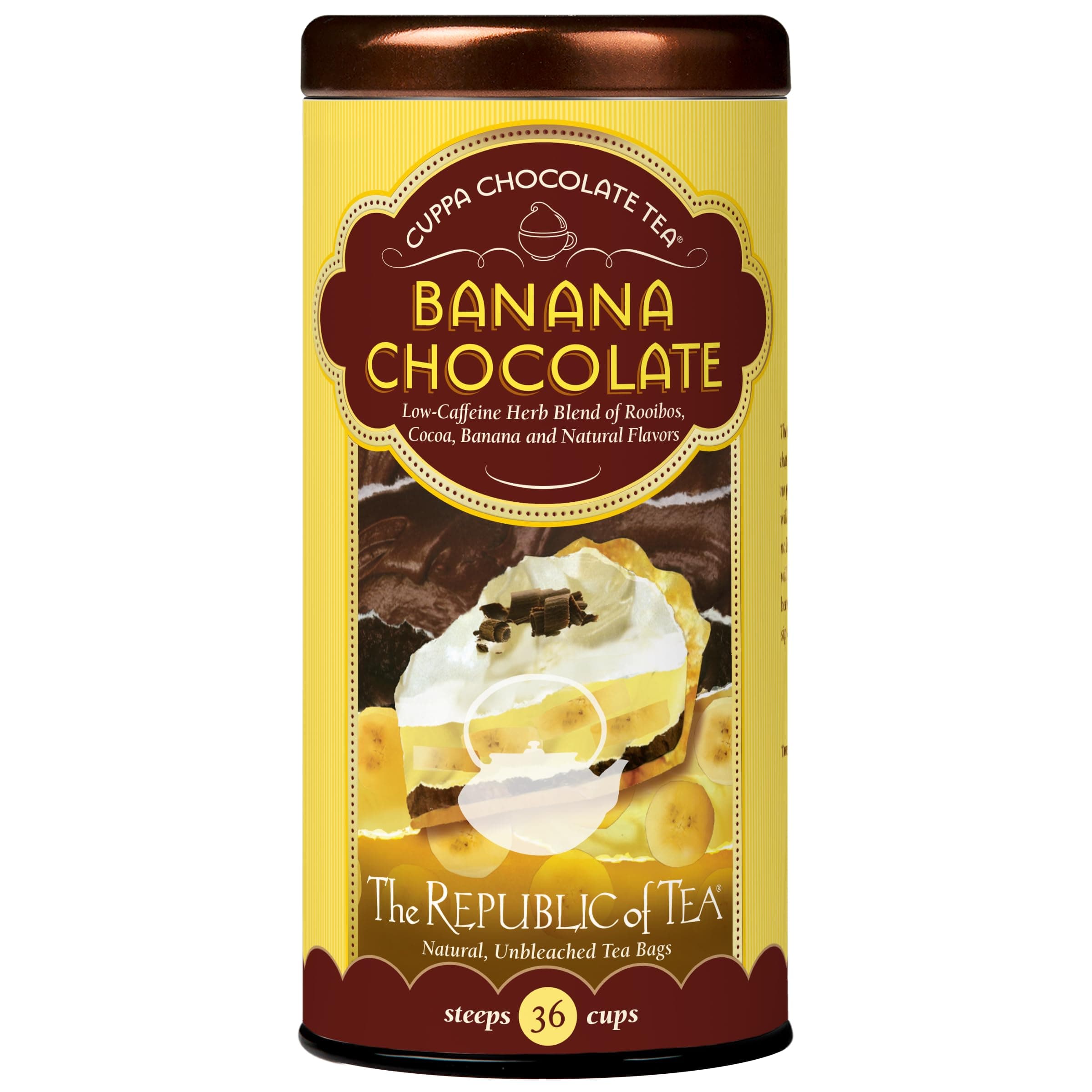 Banana Cuppa Chocolate Tea Bags, Low-Caffeine, 36 Servings