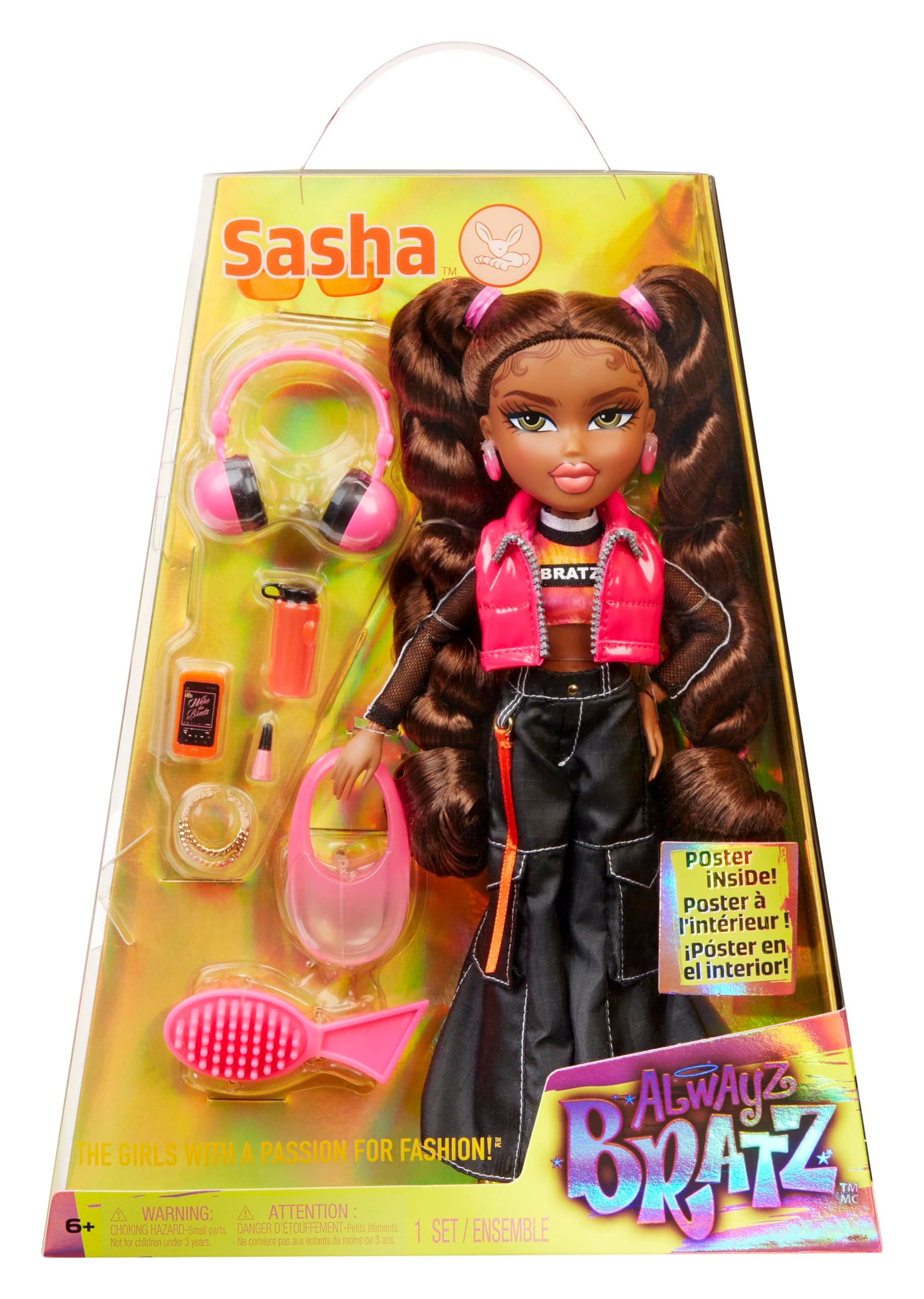 Alwayz Bratz Sasha Fashion Doll with 10 Accessories and Poster