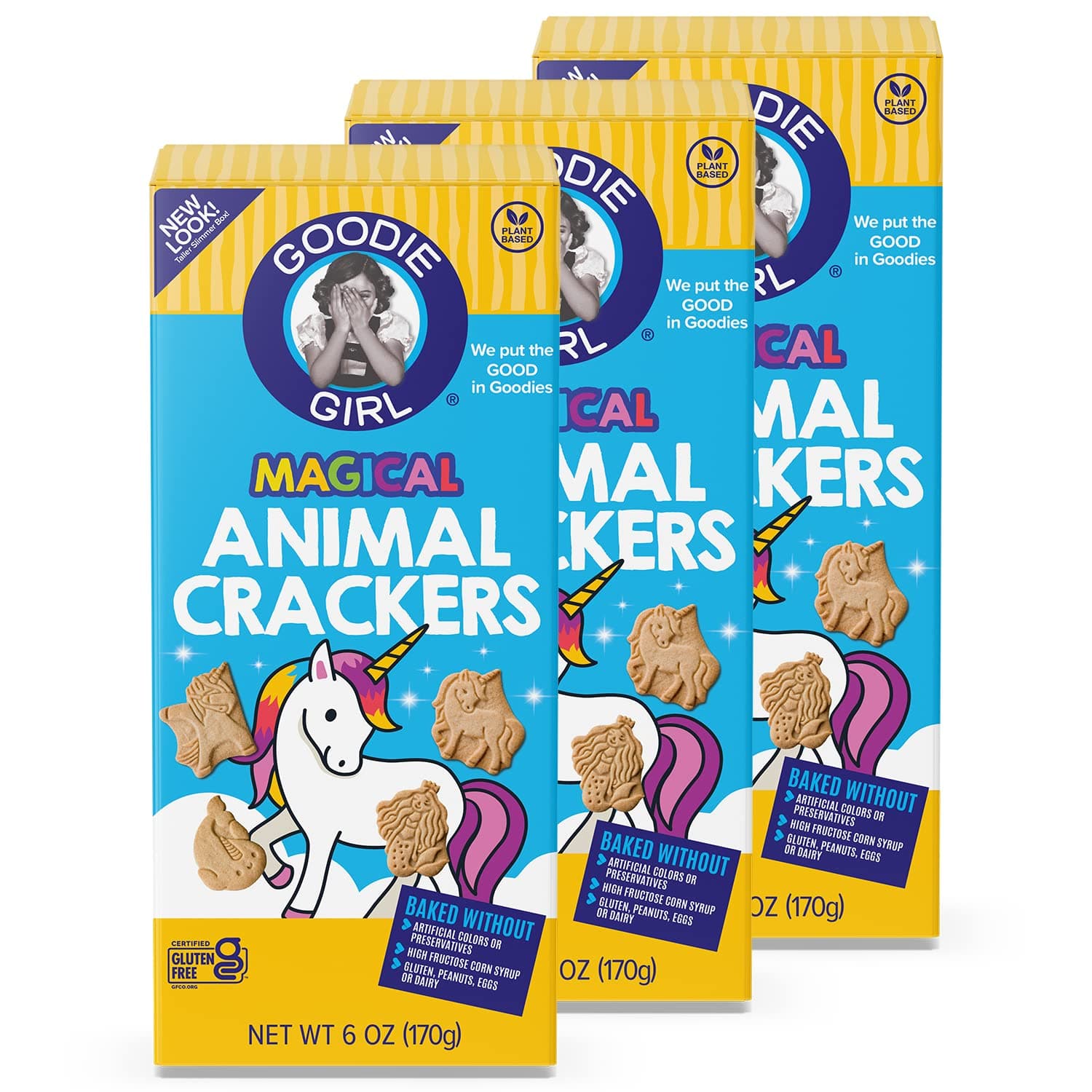 Goodie Girl Cookies Goodie Girl Magical Animal Cookies | Gluten Free | Dairy Free | Free Egg | Free Peanut | Kosher (6 Ounce Boxes, Pack of 3)