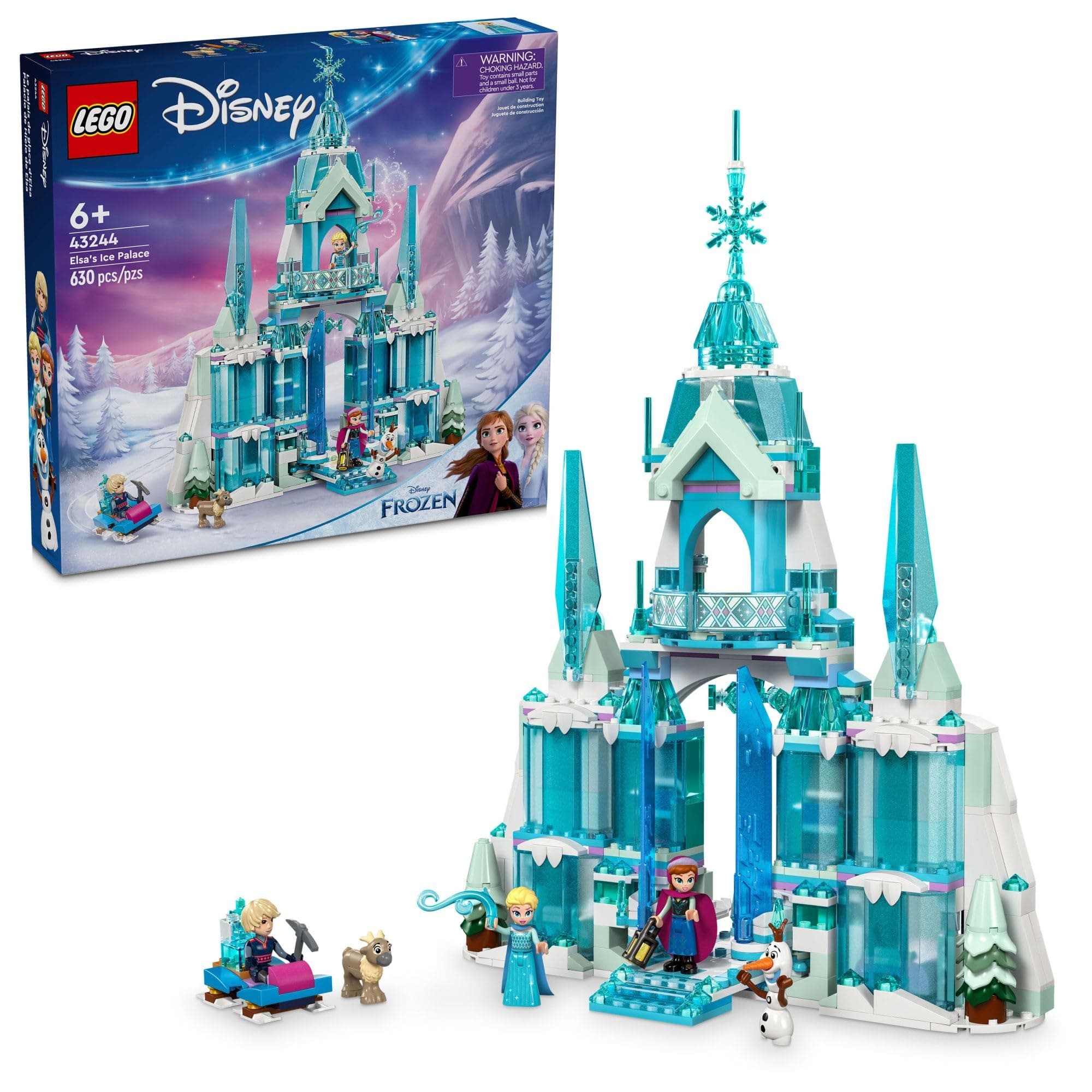 Disney Frozen Elsa’s Ice Palace Building Set for Kids, Princess Castle with Anna and Elsa Mini-Doll Figures, Disney Princess Toy Gift Idea for Girls, Boys and Movie Fans Ages 6 and Up, 43244