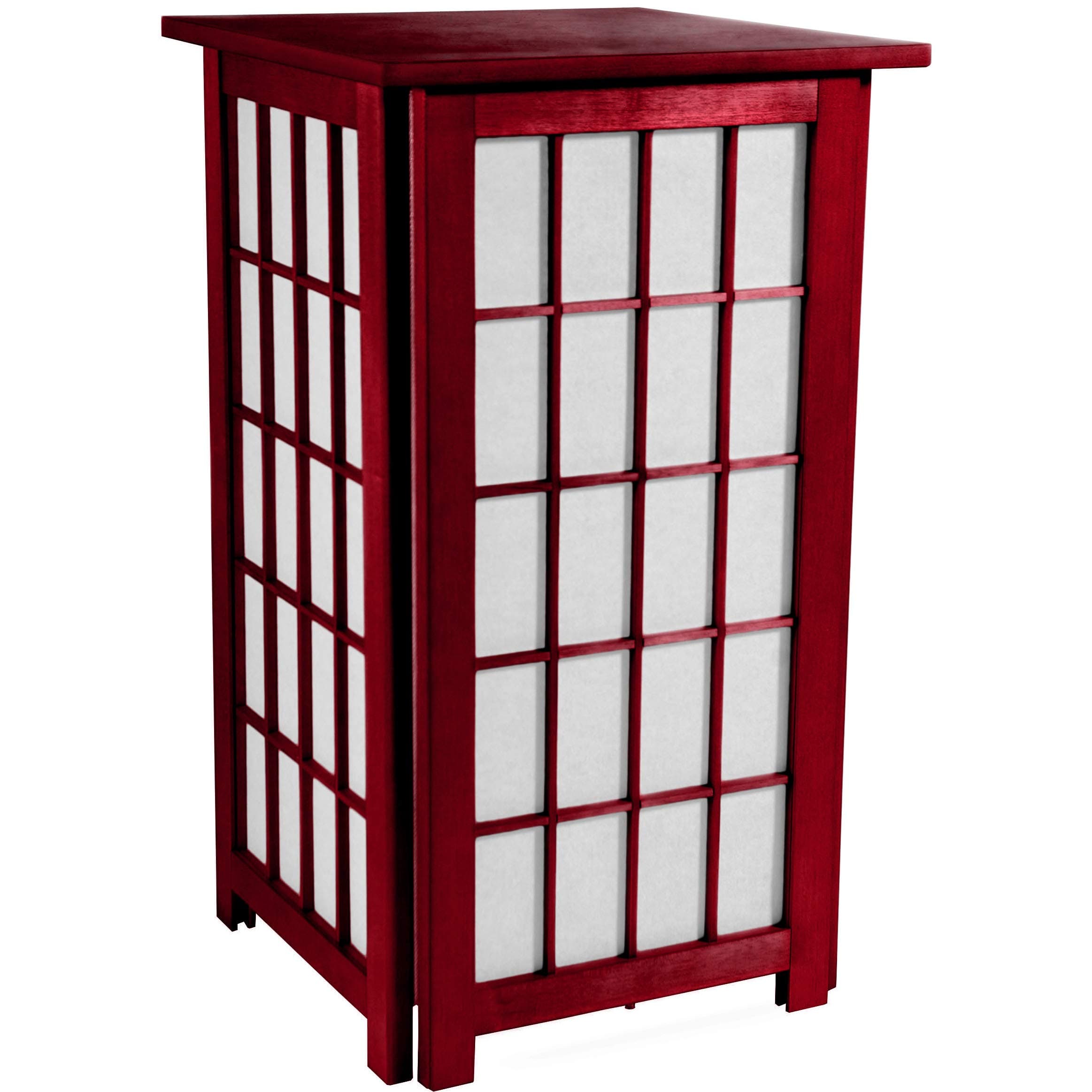 Red Lantern 27" Tall Hokkaido End Table Shoji Lamp, Rosewood