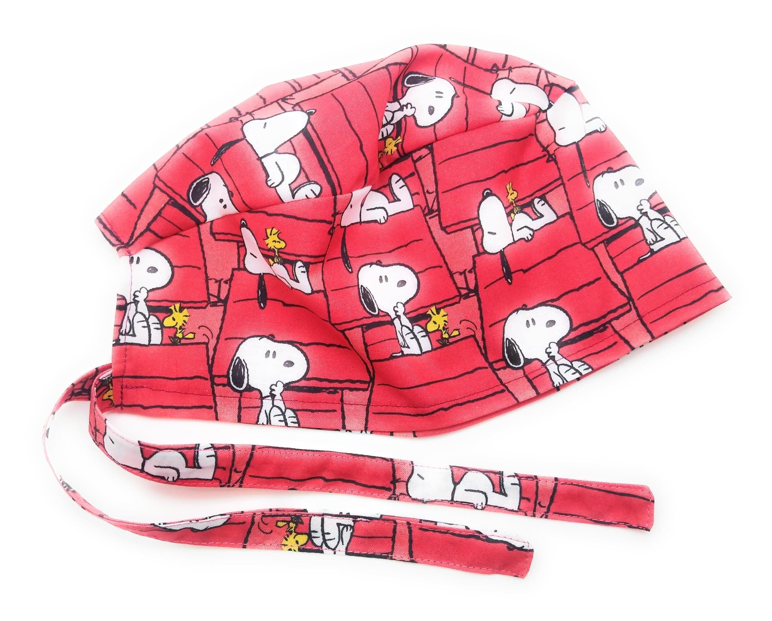 Scrub Hat Cartoon Characters Fall Taking a Nap Cotton Fabric Cap Do-Rag Skull Multi Color