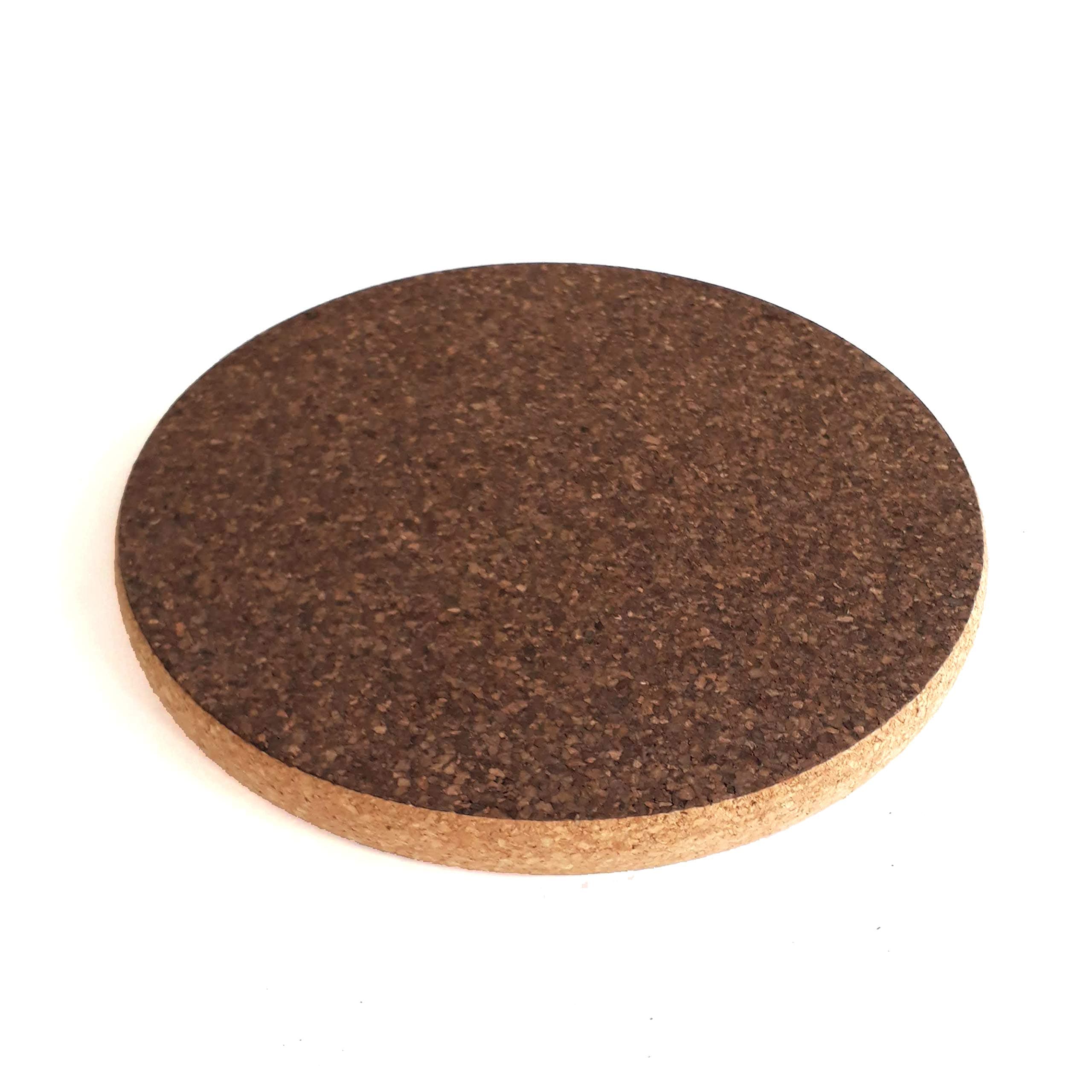 Chunky Round Dark Cork Hot Pot Stand Trivet Small (20x20 cm)