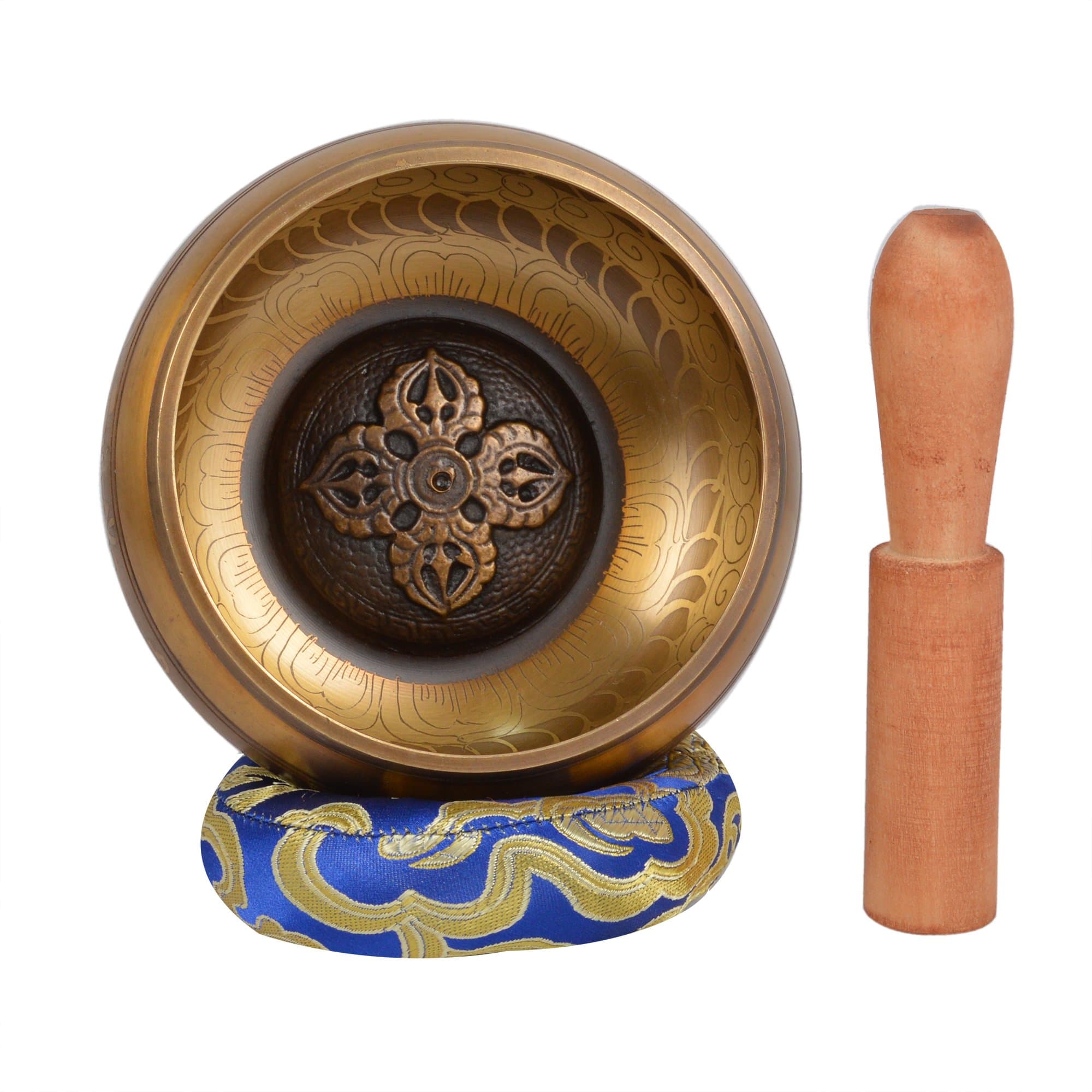 Meditation Tibetan Singing Bowl with Special Etching and protective pouch. For Healing, Relaxation & Mindfulness (BAJ 8-2) (B13)