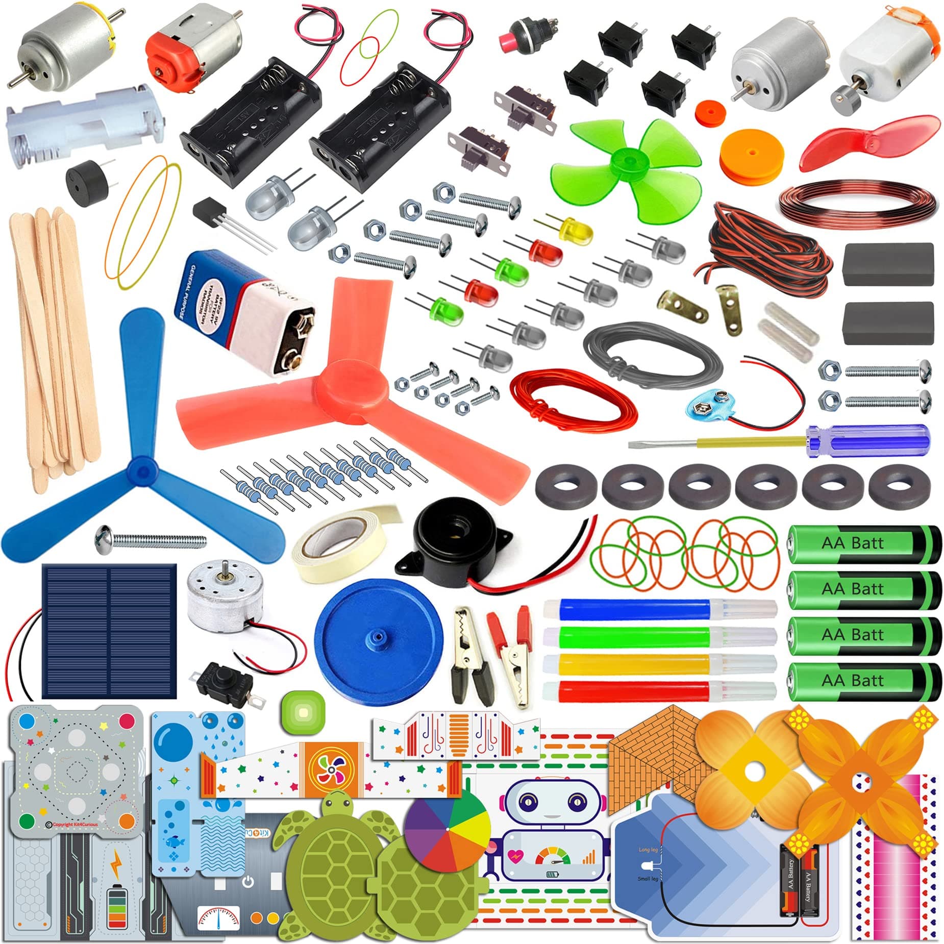 Kit4Curious 140 Experiments Science Projects DIY Gadgets Toy Educational Learning Kit - 140 Items in 1 Kit - Solar Energy, Steam Activities, Smart Gift for Boys & Girls
