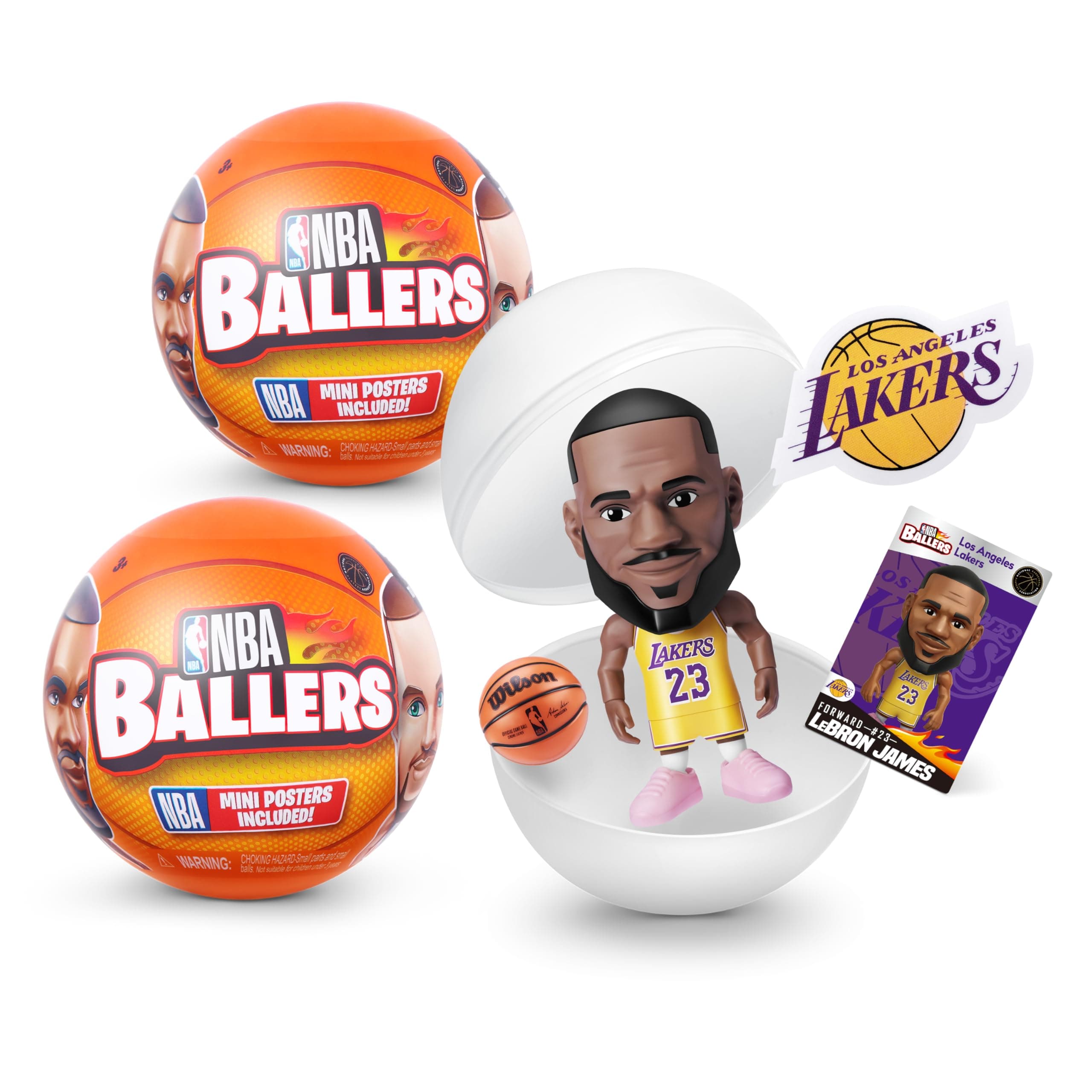 5 Surprise 2 Capsules NBA Ballers by ZURU, Collectable Mystery Unboxing for Boys, Realistic Miniature Basketball Sports Toy