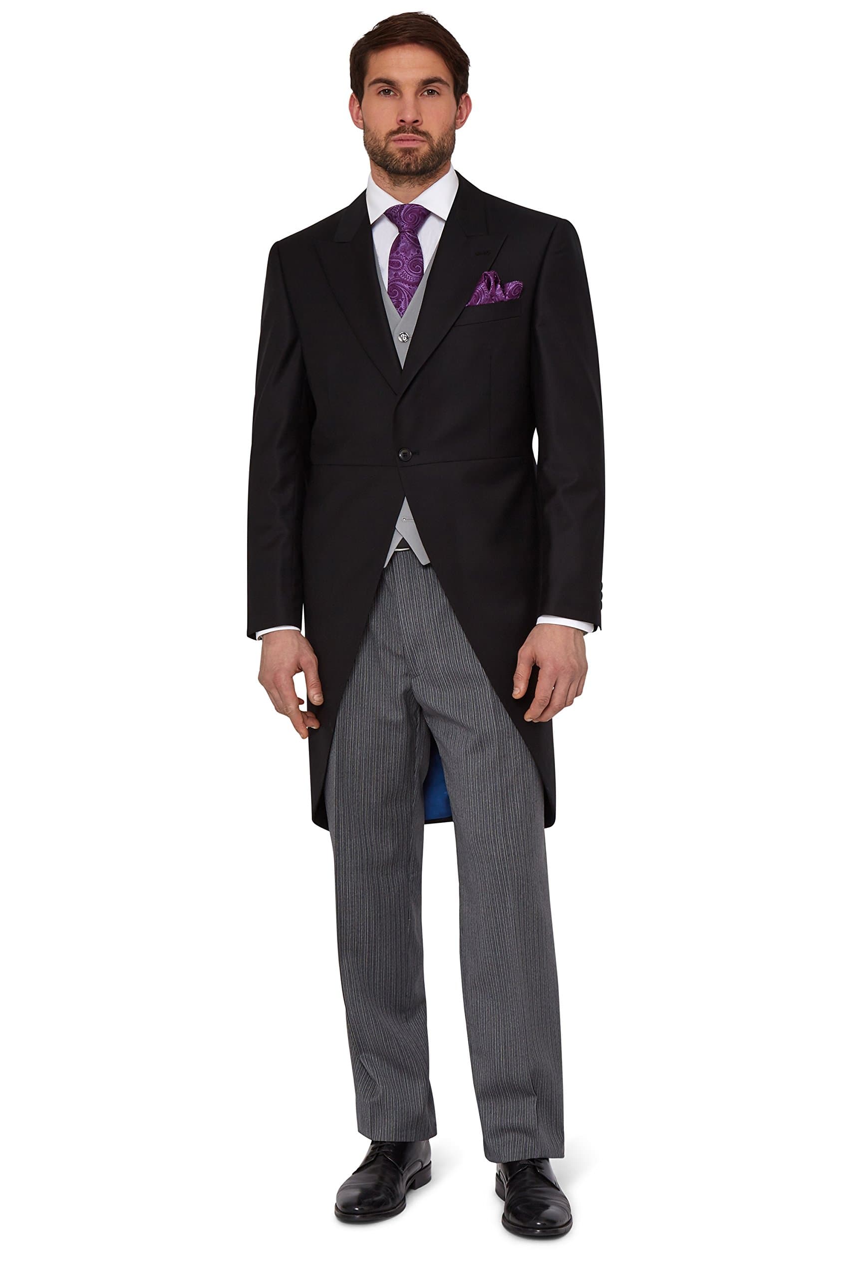 Royal Ascot Men's Regular Fit Three Piece Morning Suit 48S Black