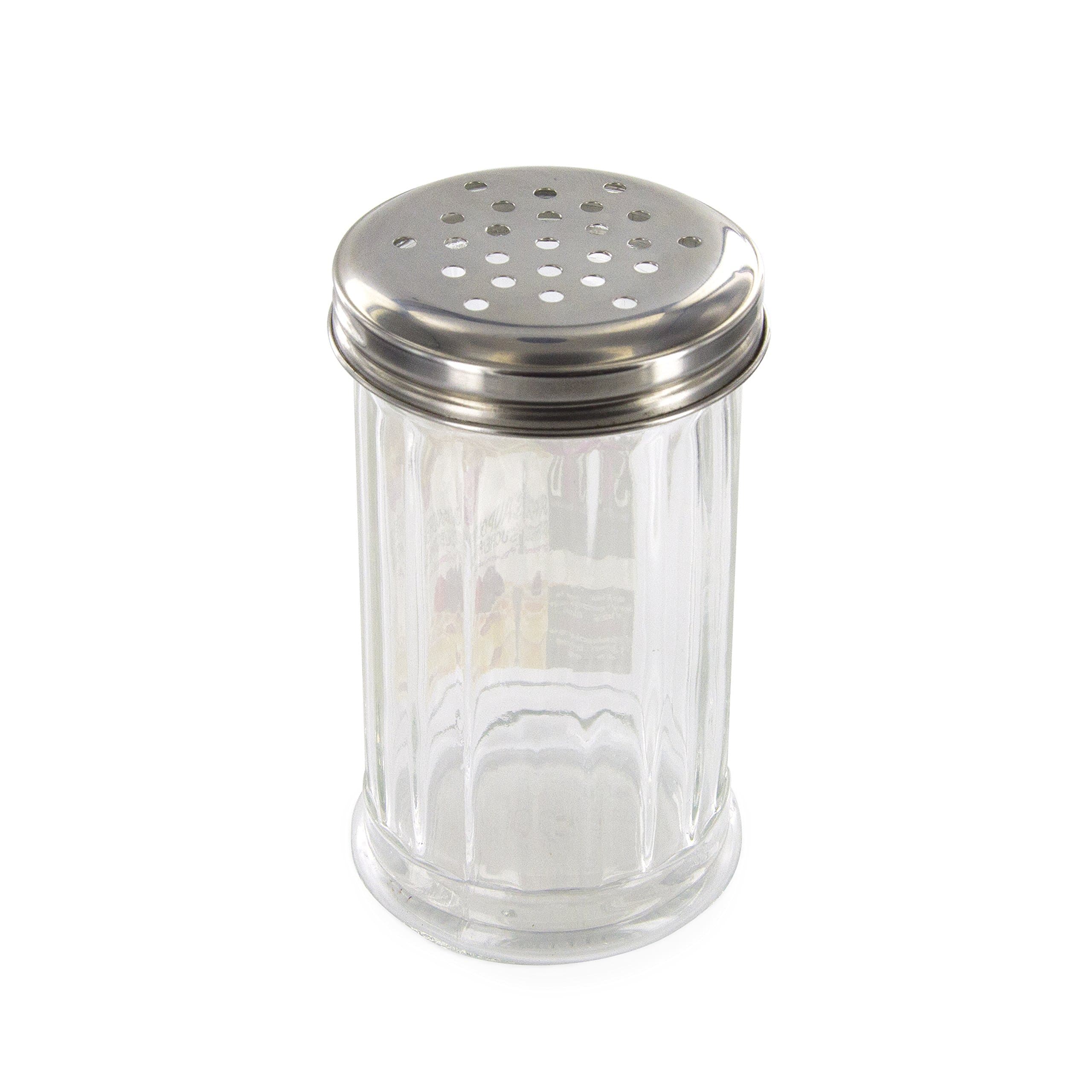 Saveur et Degustation KA1164 Stainless Steel + Transparent Glass Sugar/Parmesan Shaker, 7.50 x 13.50 cm