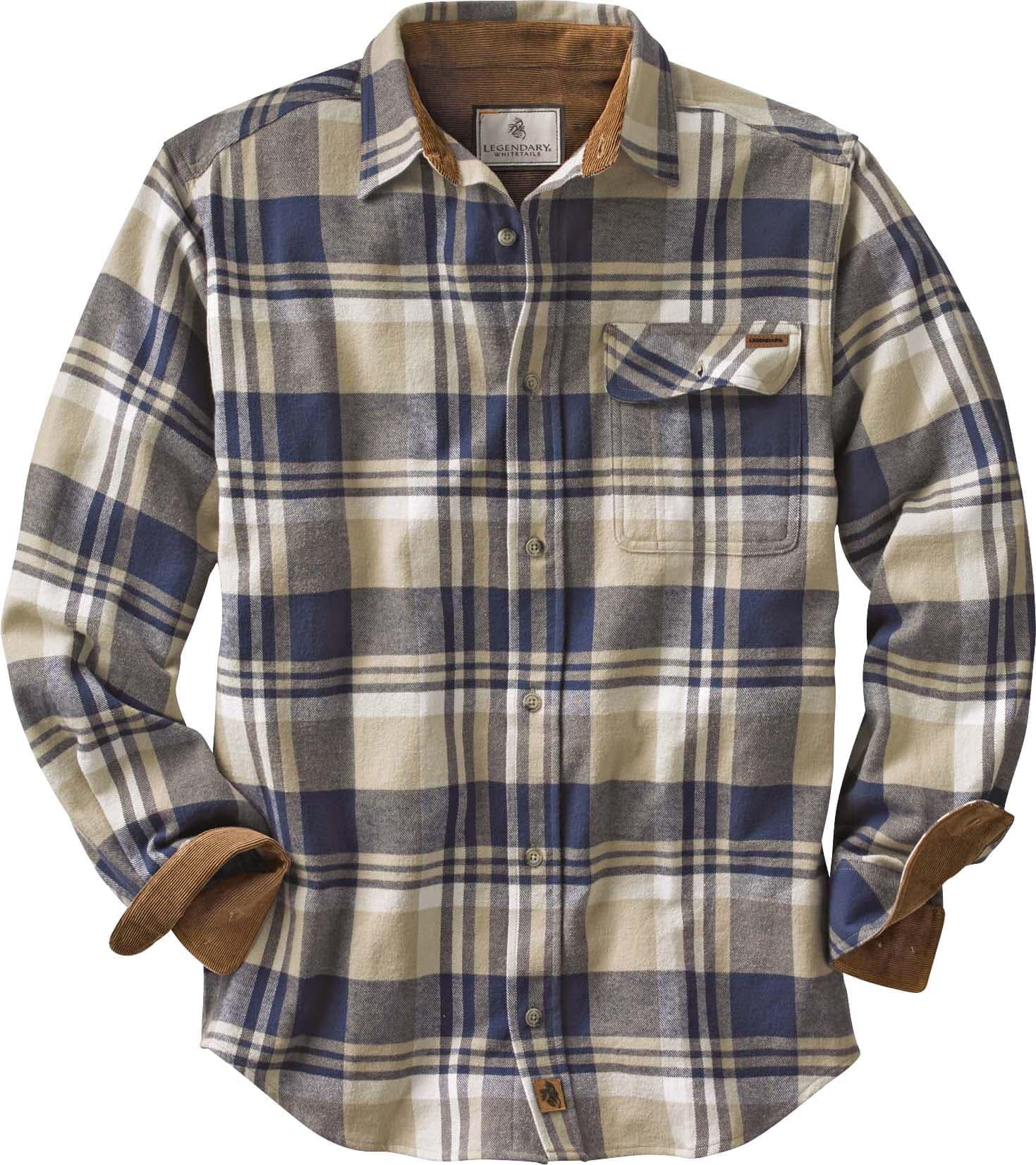 Legendary Whitetails Mens Long Sleeve Button Down 100% Cotton Flannel Shirt