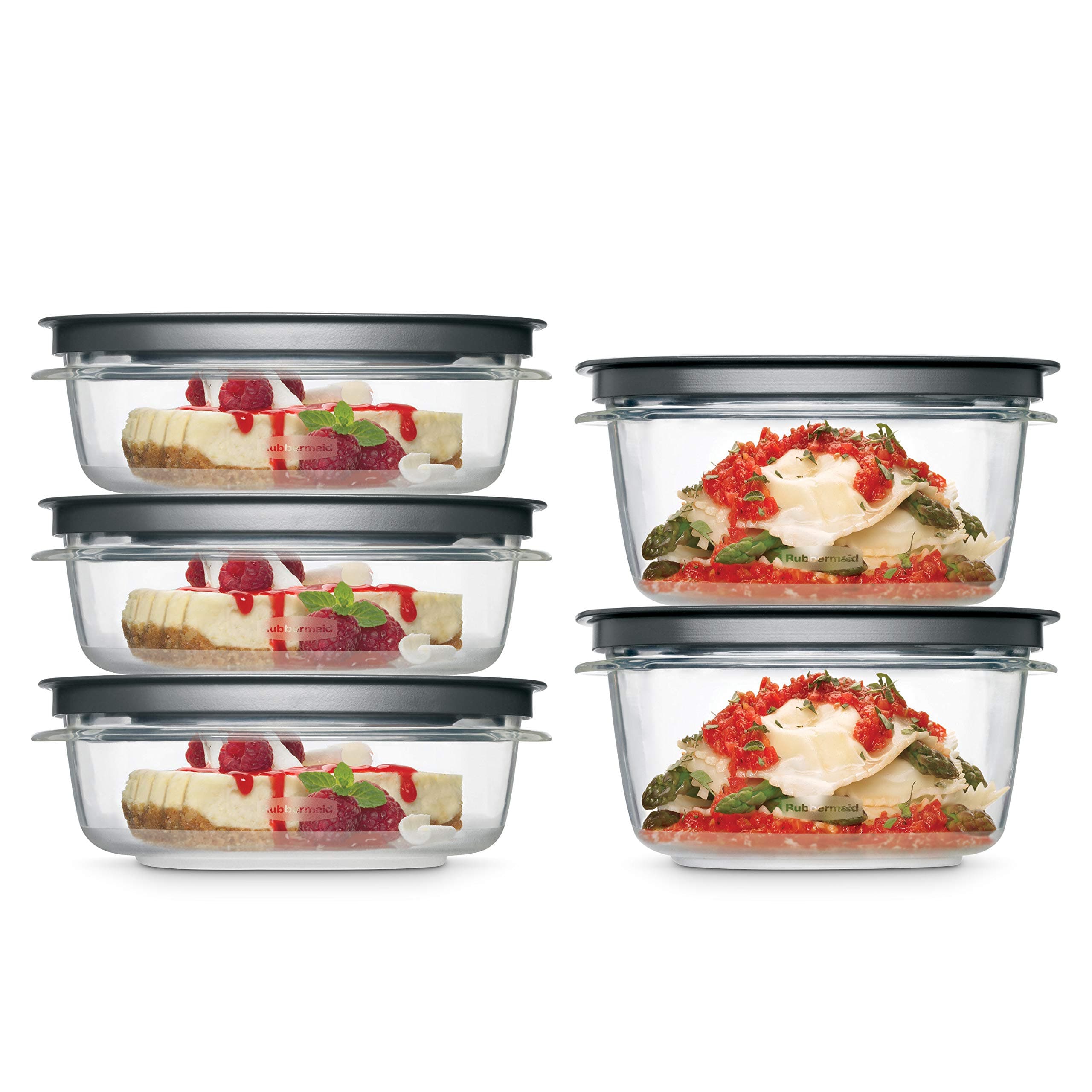 Meal Prep Premier Food Storage Container, Grey, 10 Piece Set