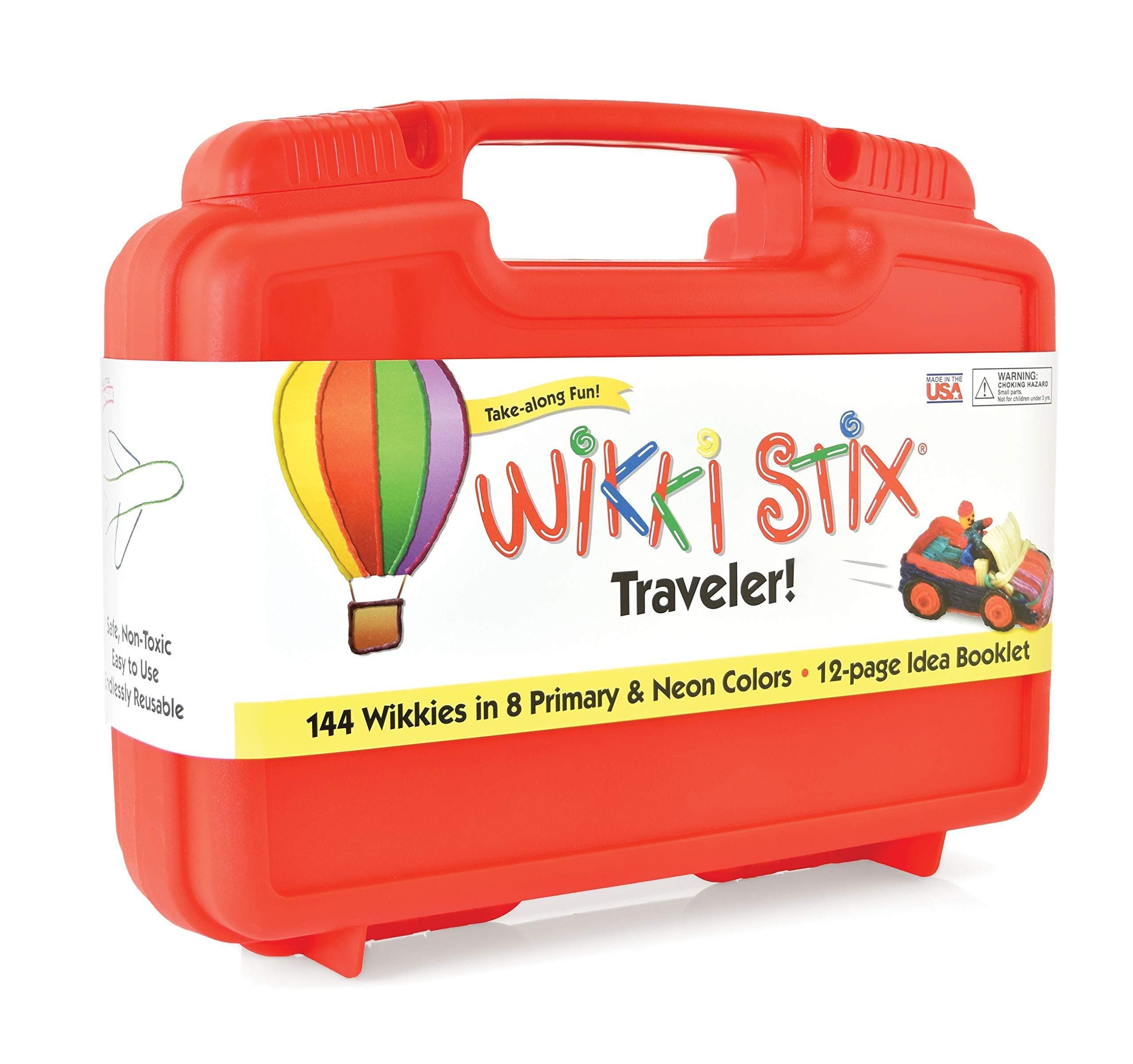 WikkiStix Traveler, Kids Travel Essential, 144 Wikki Stix, Red Carrying Case