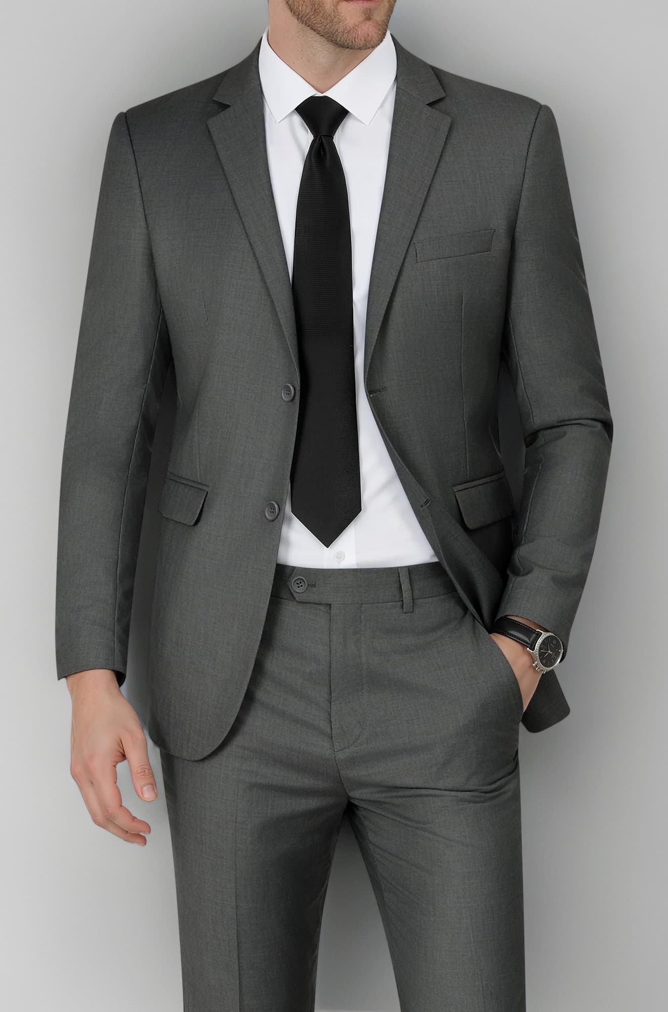 WEEN CHARM Men's Suits Slim Fit 2 Piece Two Button Blazer Wedding Prom Tuxedo Single Breasted Jacket Pants Set