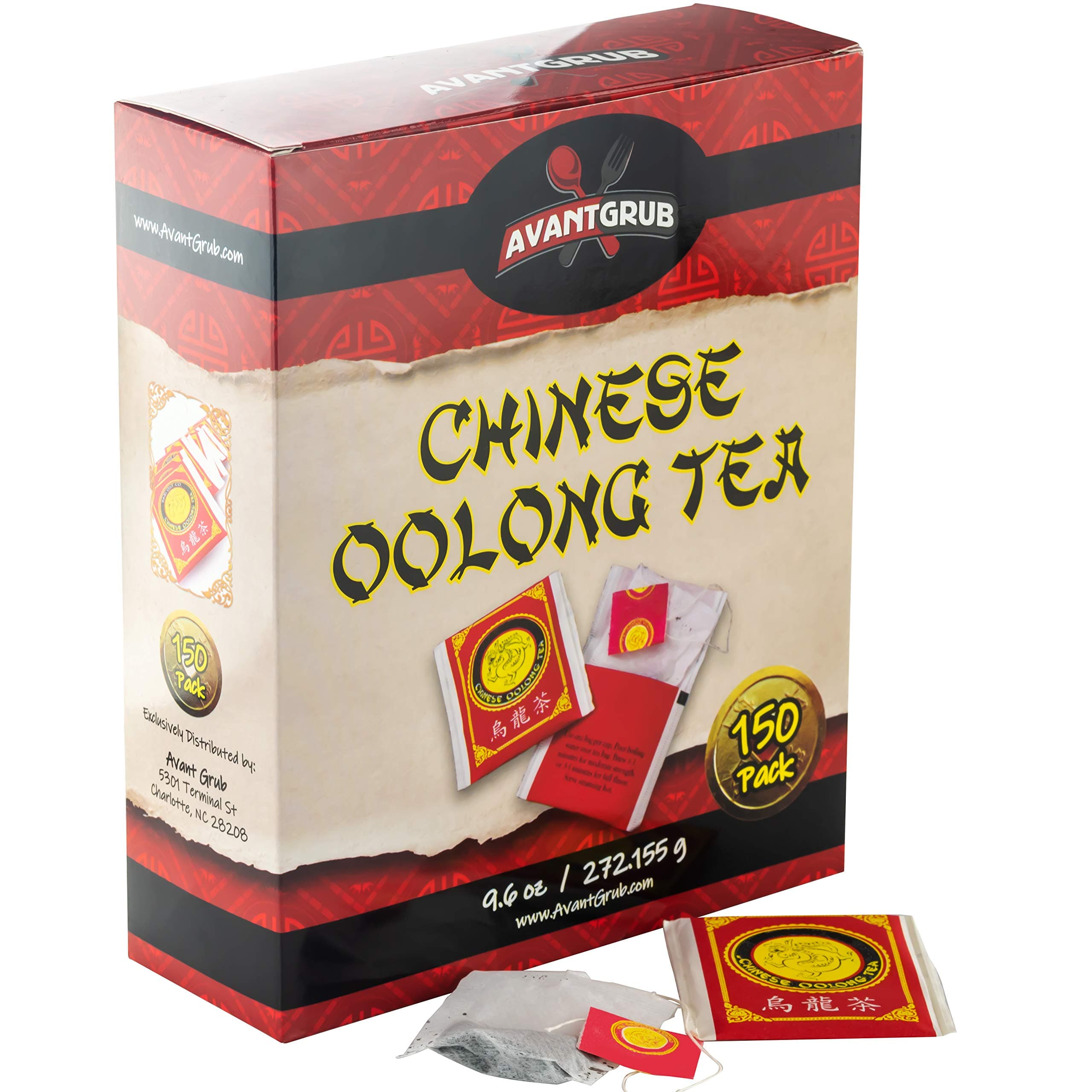 Authentic Restaurant-Grade Oolong Tea Bags, Premium Chinese Tea Sachets for Hot or Iced Caffeinated Drinks, Semi-Fermented Drink for Detox, Health, Diet and Energy, 9.6 Ounce (Pack of 150).