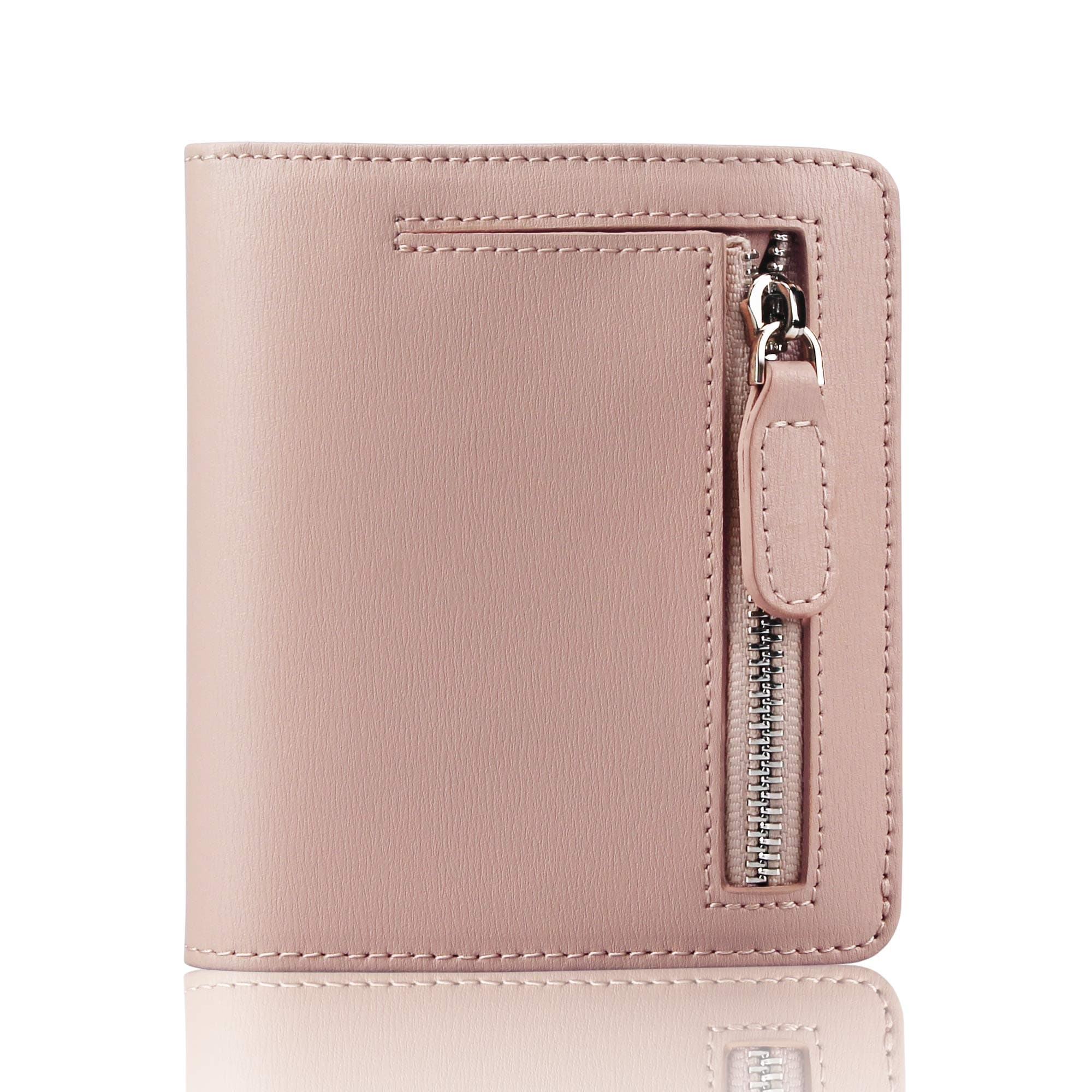 FUNTOR Small Wallets for Women, Ladies Small Compact Bifold Pocket RFID Blocking Genuine Leather Wallet for Women