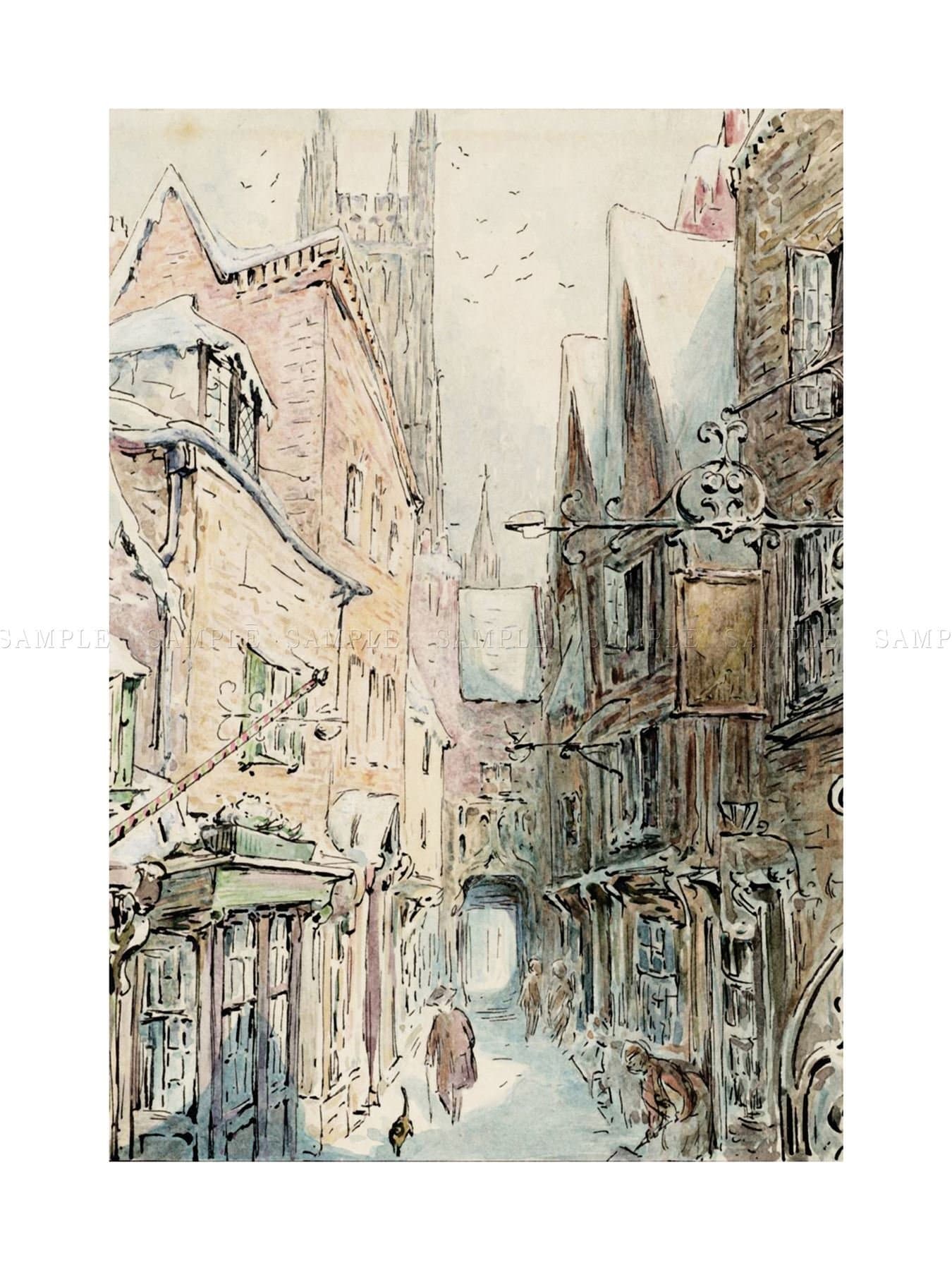 Wee Blue Coo Helen Beatrix Potter The Tailor And Simpkin Set Out Shop Wall Art Print