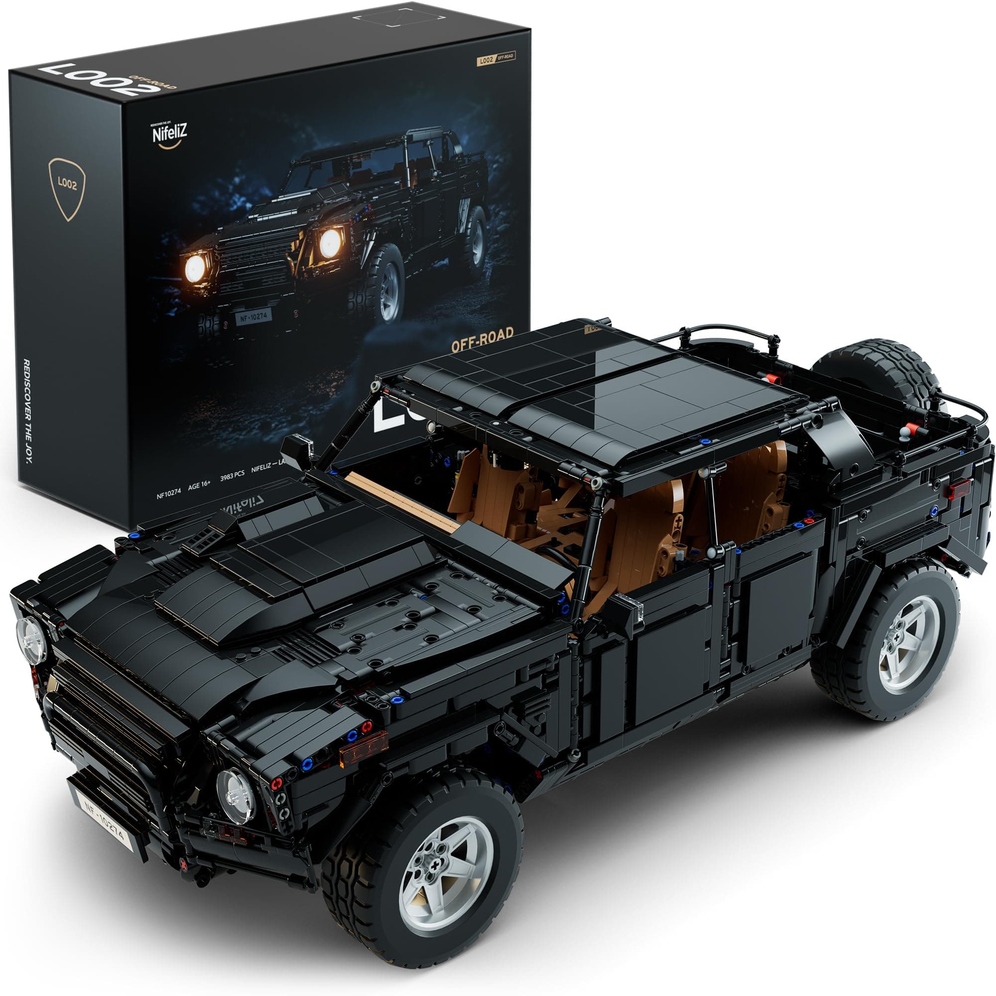 L002 Off-Road Car Building Set, Collectible Truck Model and Gift for Adults and car Lovers, Authentically Detailed Build and Display Model for Home or Office Décor (3983 PCS, NF10274)