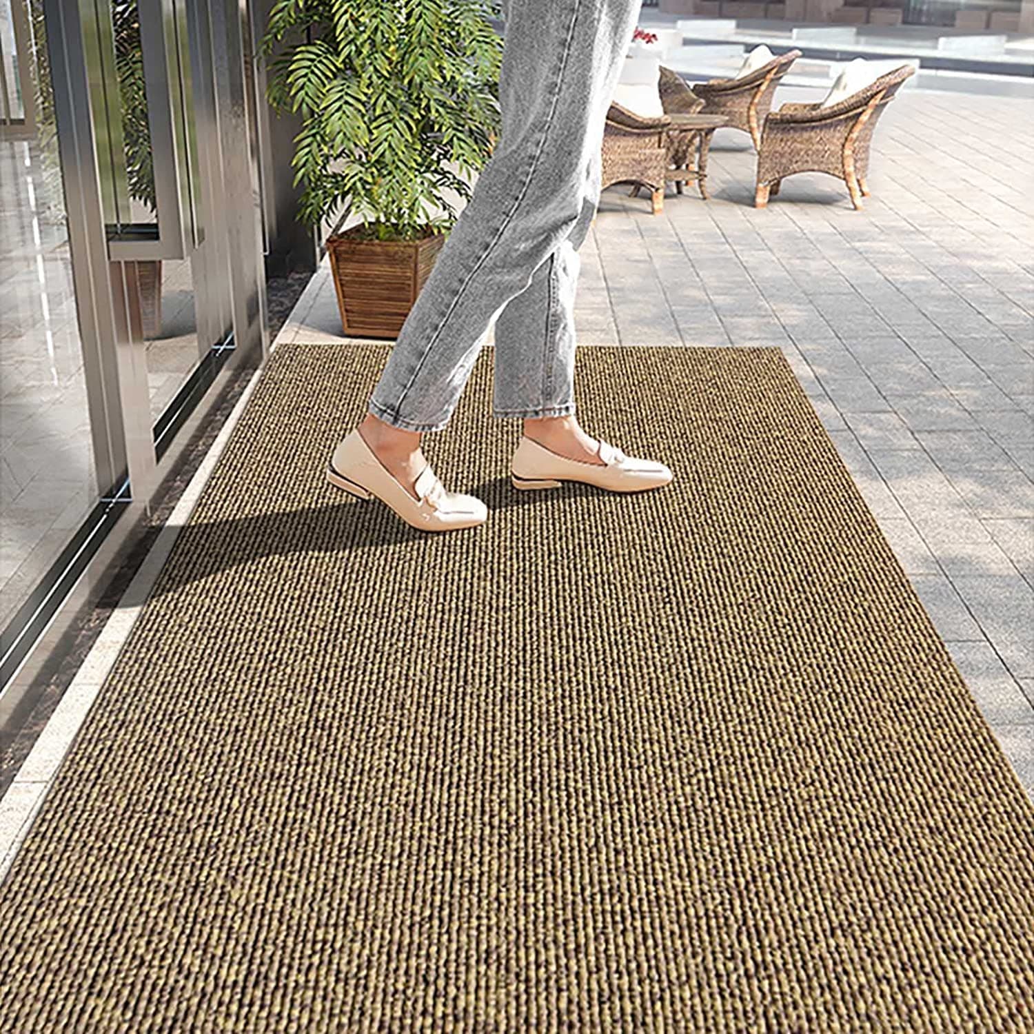 THMINS Door Mat, 48x80 cm Anti-Slip Rubber Backing, Outdoor Mat Door,Super Absorbs Mud,Indoor Mat Strong Shock Absorbing Mat Dirt Scraper Mat