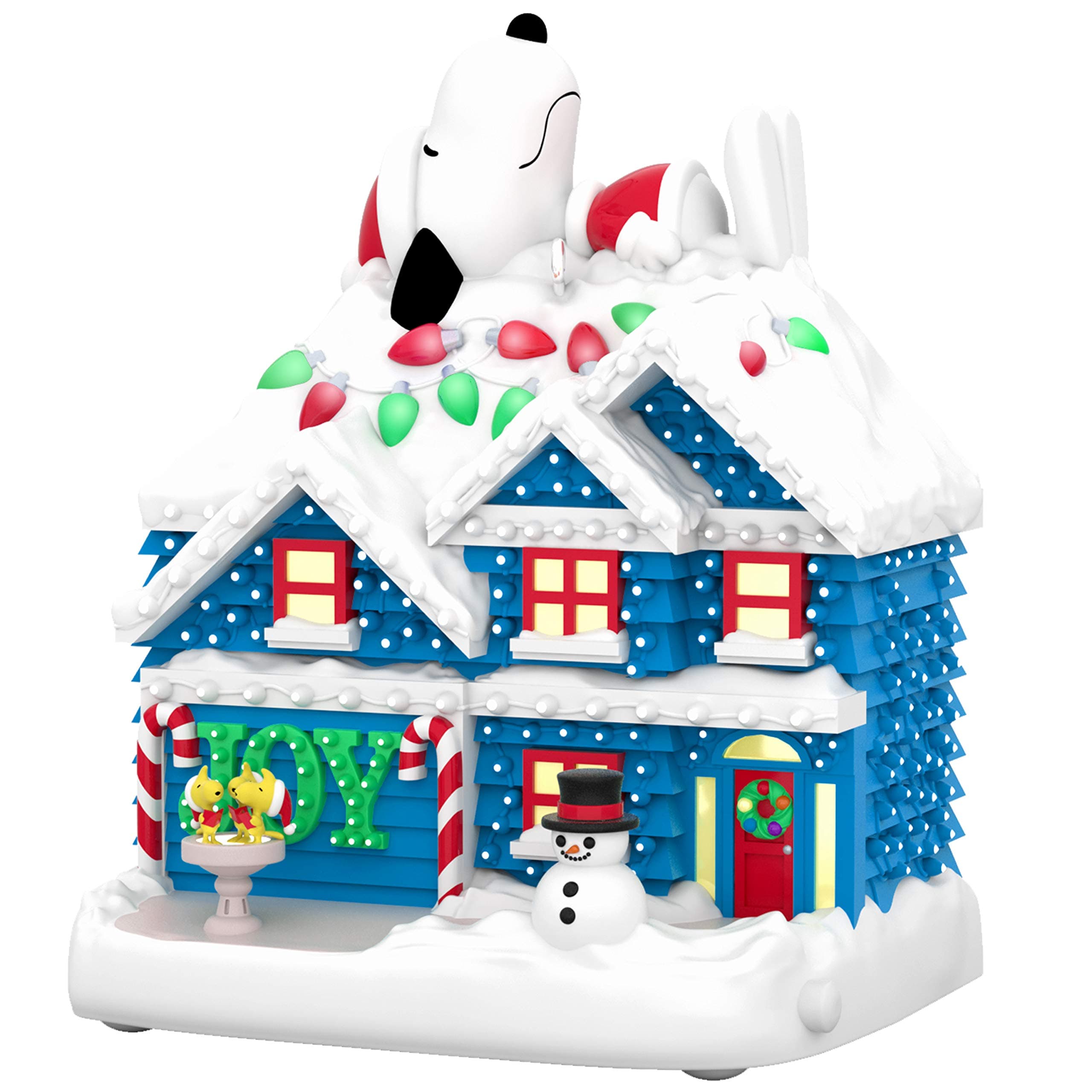 Hallmark KeepsakeThe Peanuts Gang Snoopy The Merriest House in Town Musical Ornament with Light (Plays Linus and Lucy