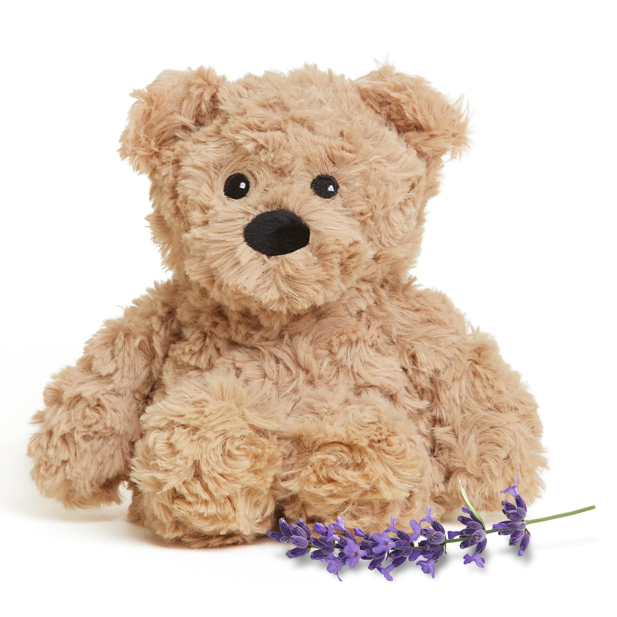 warmies ジュニア ブラウンカーリーベア 電子レンジ使用可 ホットまたはコールド 涼しい リラクゼーションと温かい緩和 ラベンダーの香り 心地よいぬいぐるみ 動物