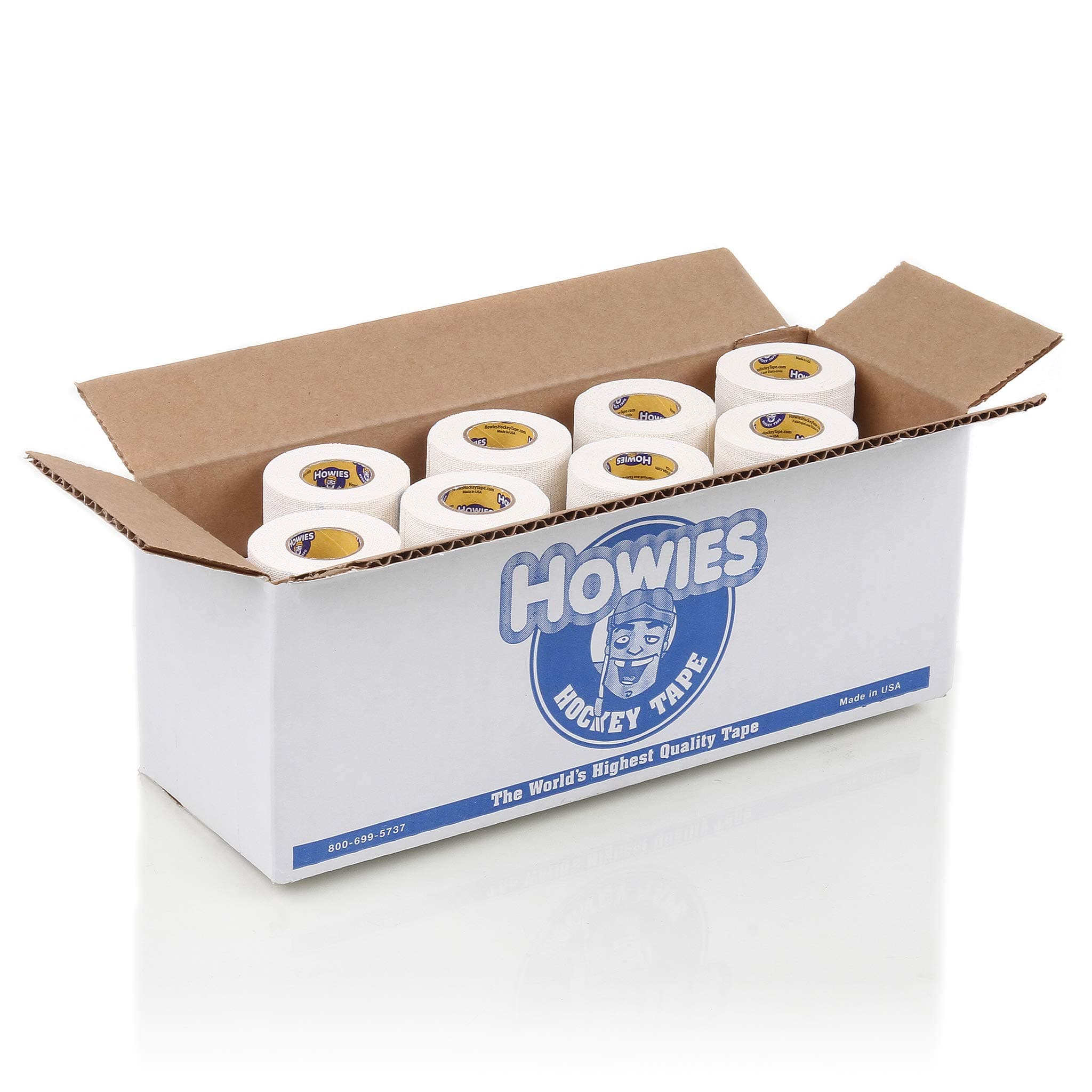 Howies Hockey Pro Grip Tape | 12 Pack of Non-Stretch Grip Tape for Hockey Sticks | Multiple Color Options (White)