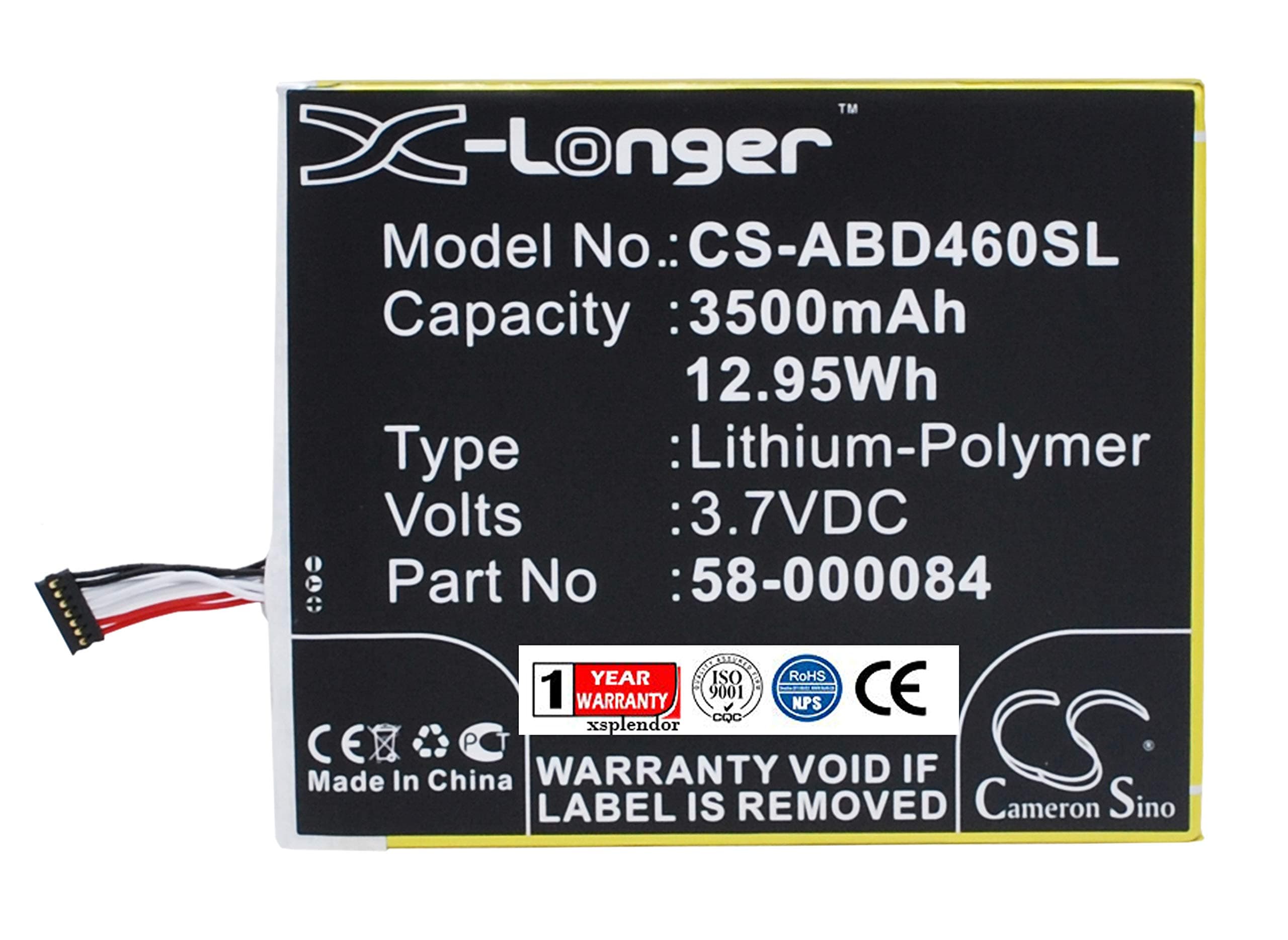 XSP 3500mAh Replacement Battery for AMZ B00IKPW0UA B00IKPYKWG KINDL Fire HD 7" SQ46CW Part NO 58-000084 MC-347993 Parts Battery Batteries