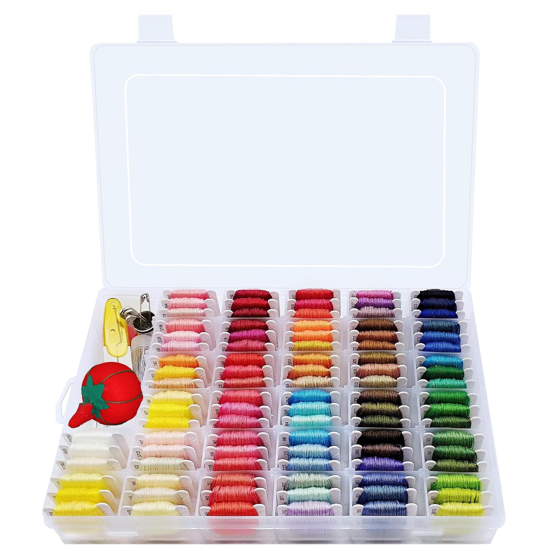 Embroidery Floss Cross Stitch Supplies, Friendship Bracelets String Kit Embroidery Floss Kit Cross Stitch Kits with Organizer Sewing Boxes Cross Stitch Tools - Gift for Christmas Birthday