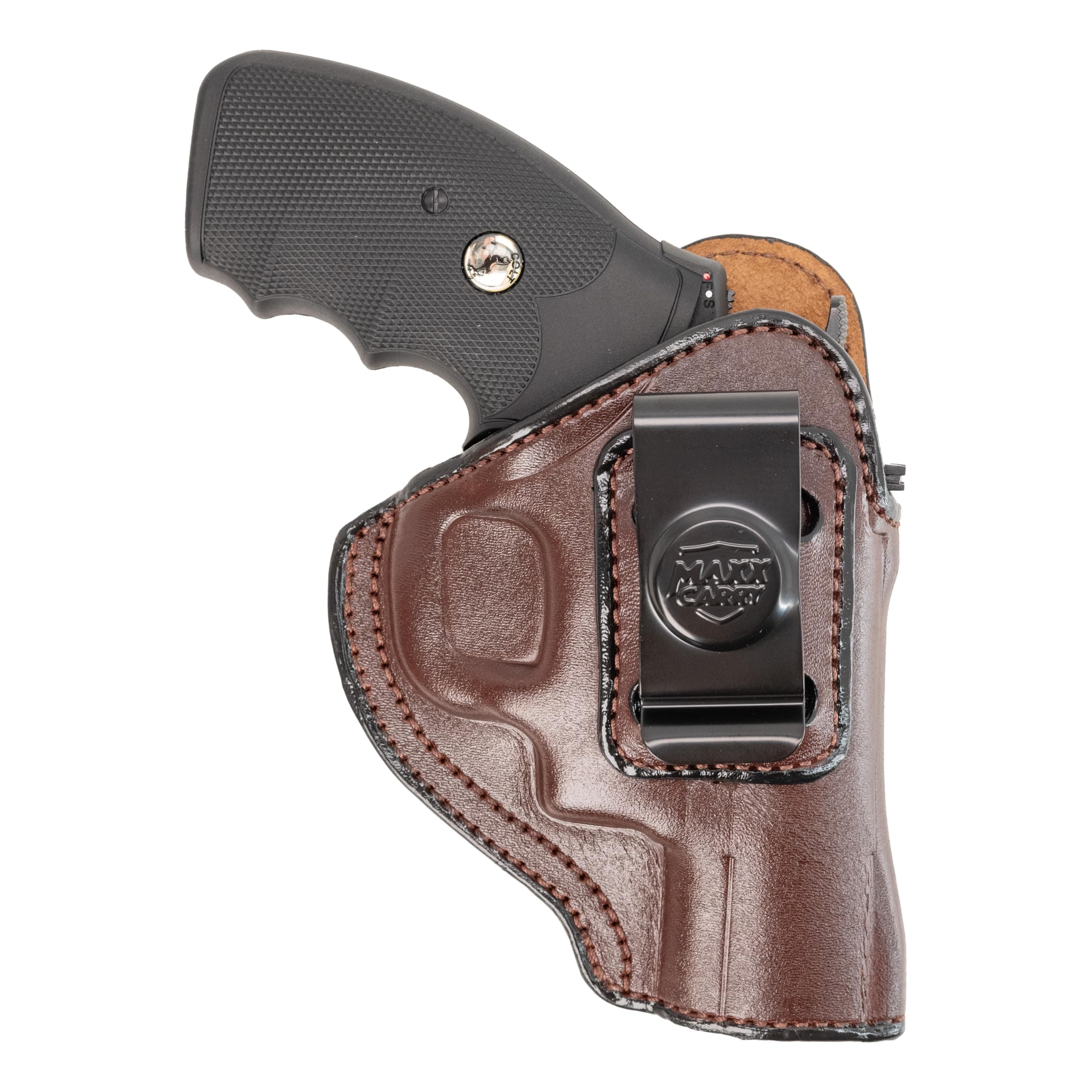 IWB Genuine Leather Gun Holster, Conceal Carry, Fits Most K & L 6 Shot Revolvers in a 2", 3" & 4" Barrel Length .38|357|9|44cal. Ruger SP101, Python, 357 Magnum.