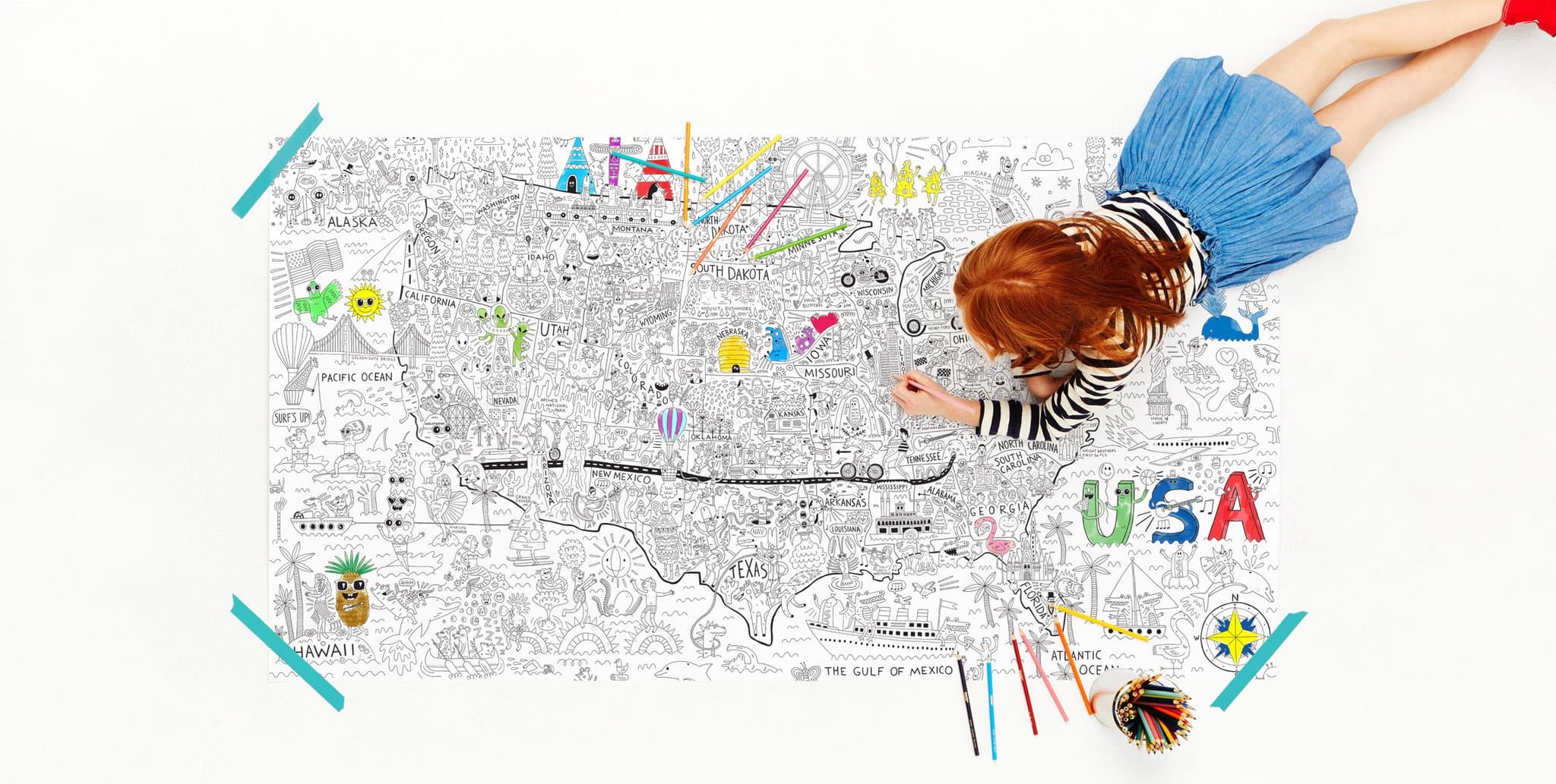 Really Big Coloring Poster 63" x 36" - Let's Color America