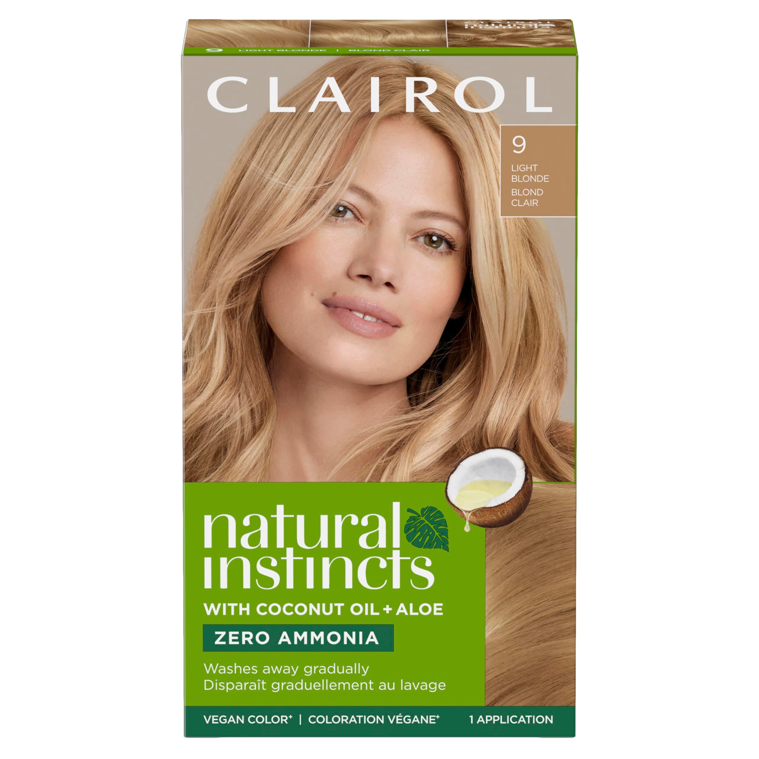 Natural Instincts Demi-Permanent Hair Dye, 9 Light Blonde Hair Color, Pack of 1