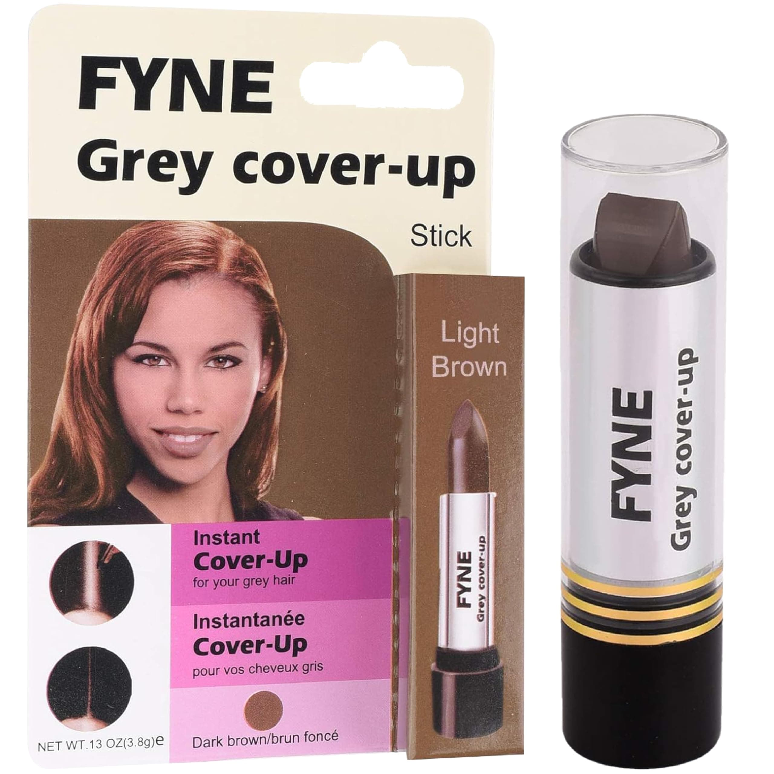 FYNE Root Touch Up Cover Stick - Instant Light Brown Grey Hair Cover Up - Magic Retouch Temporary Hair Colour for Men & Women