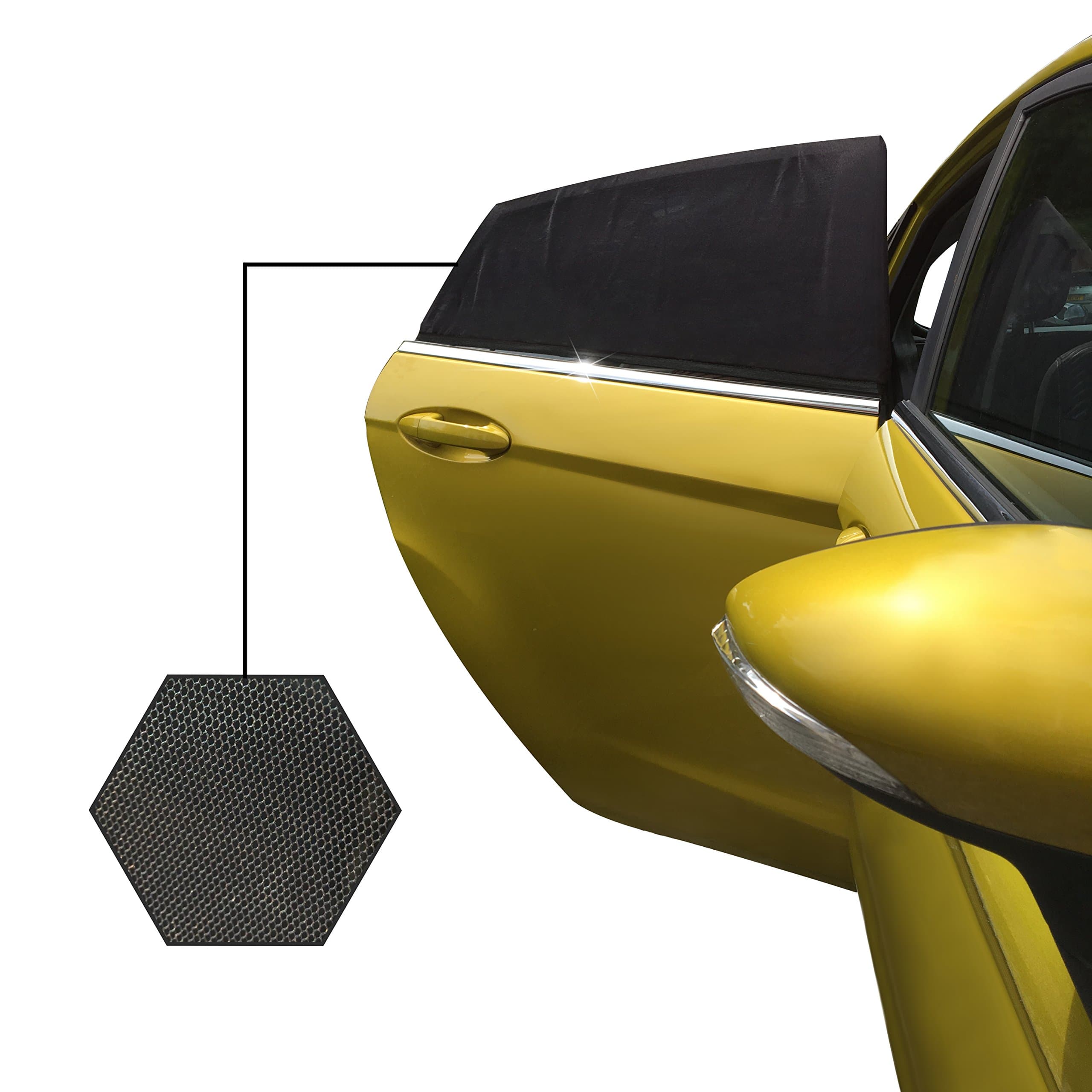 MALSTONE Car Sun Shades – UV Protection For Kids & Pets – Pack of 2 - Large Fit 113x50cm