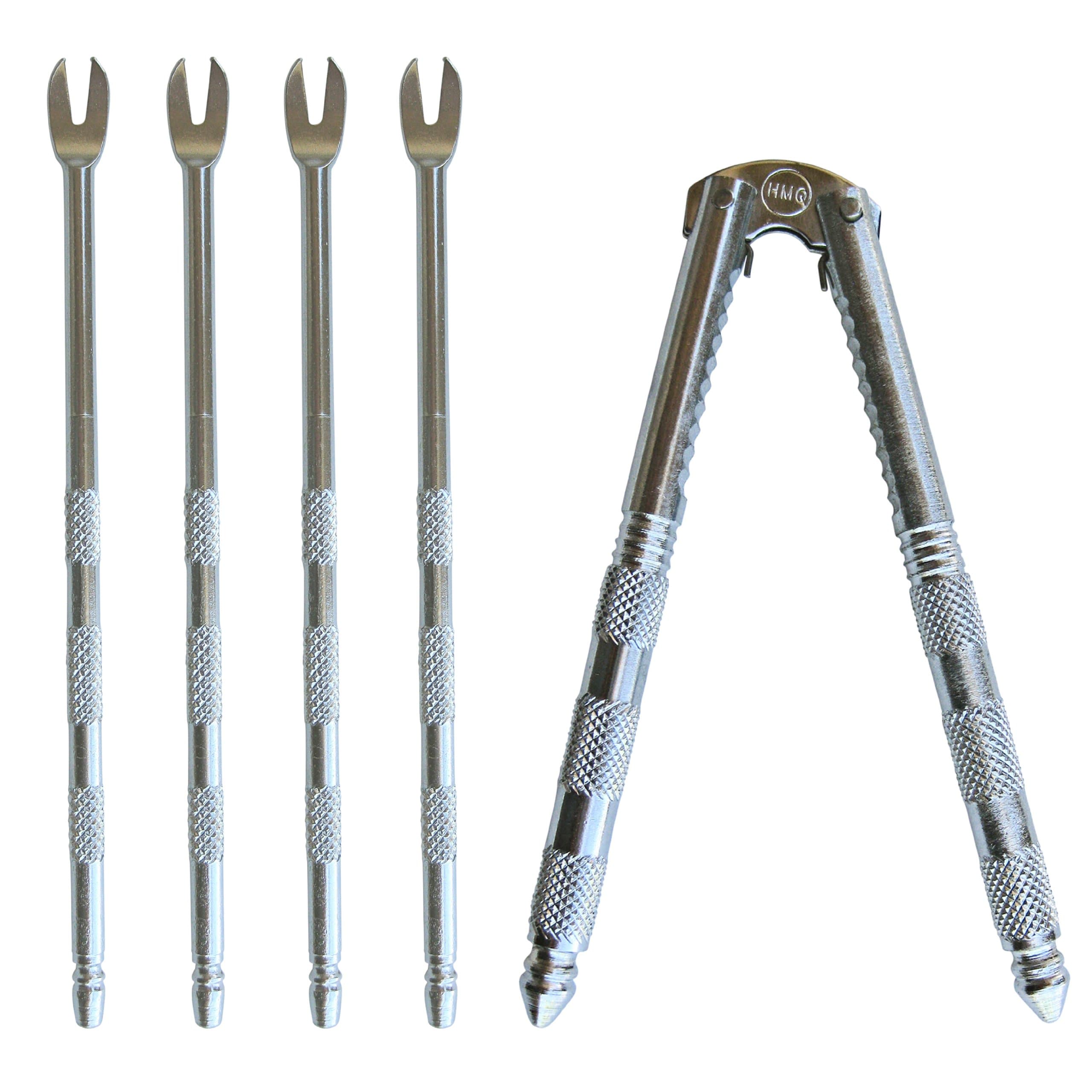 Set of Deluxe Shellfish Cracker and Forks. 1 Lobster/crab/nut Cracker and 4 Lobster & Crab Forks
