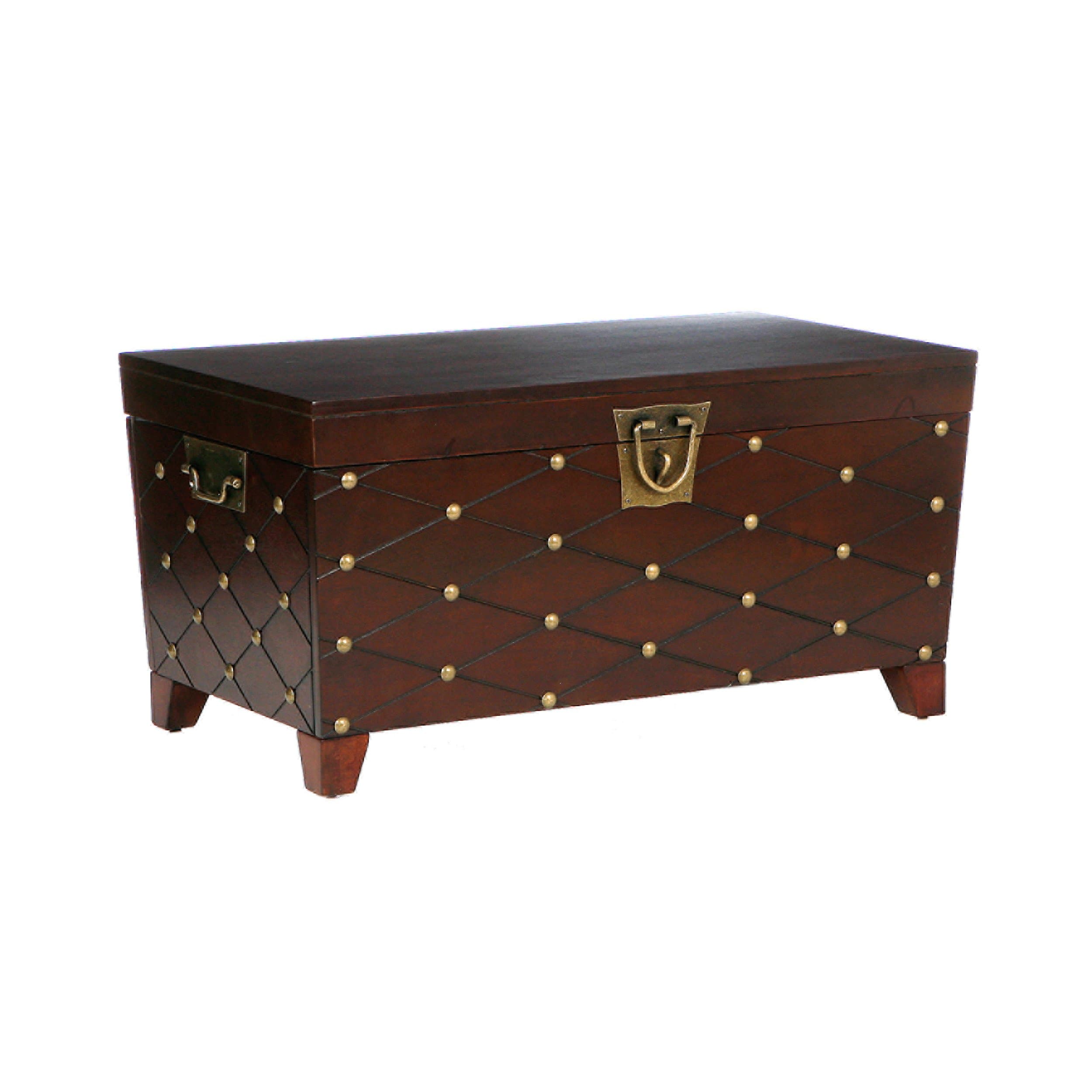 Furniture HotSpot Nailhead Cocktail Table Trunk - Espresso