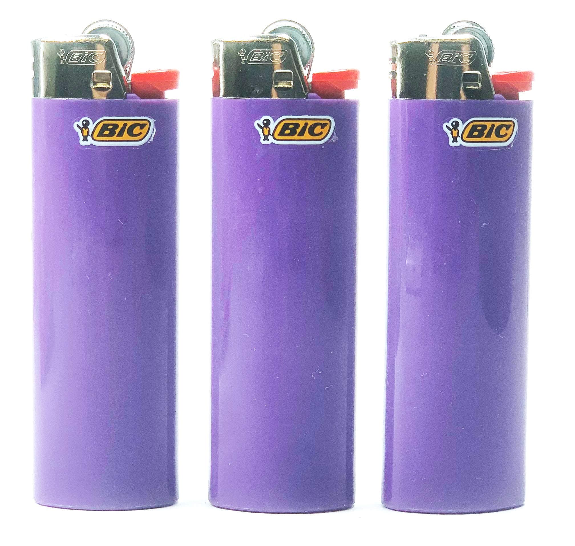 3 Purple Bic Lighters Regular Size